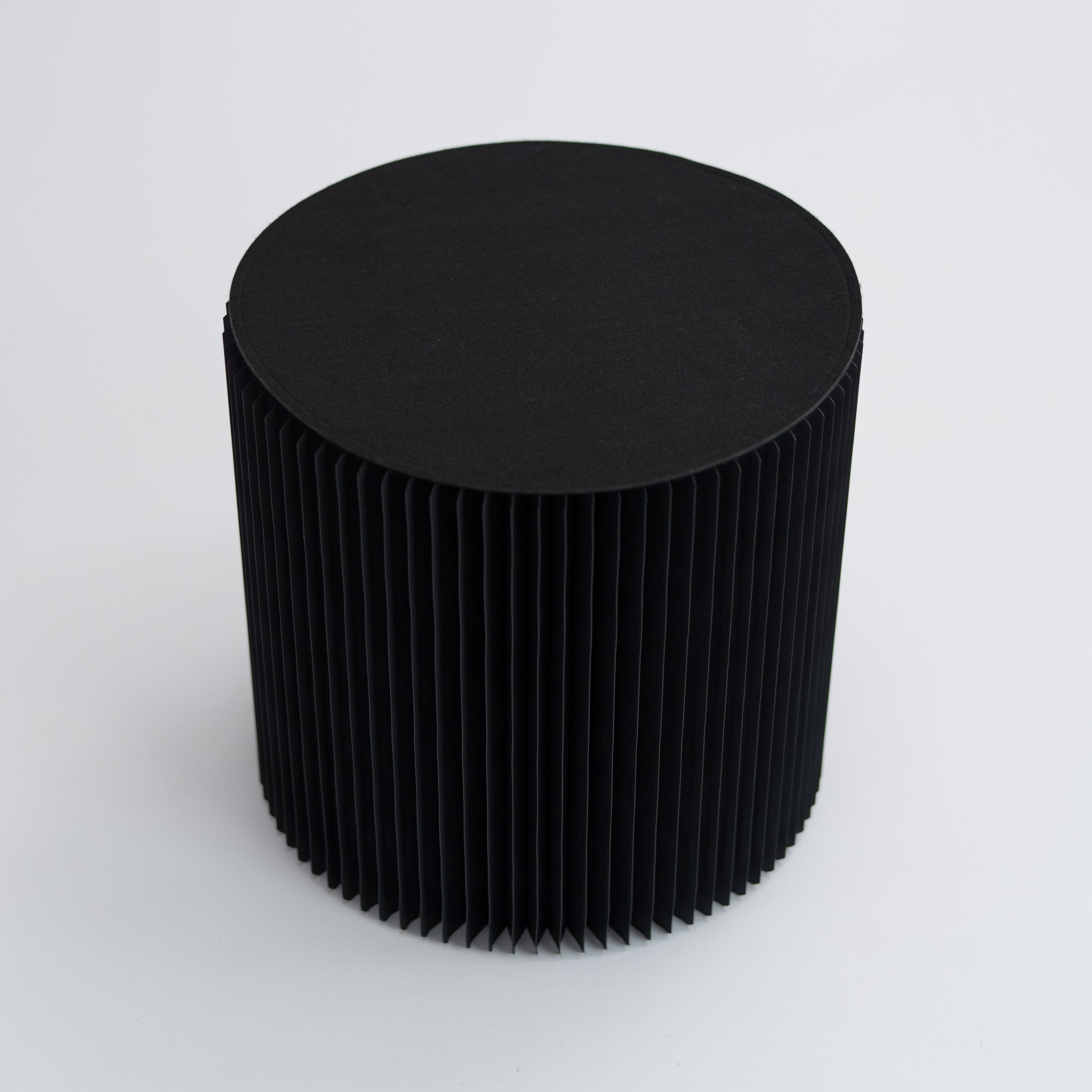 Foldable Circular Paper Table - Black