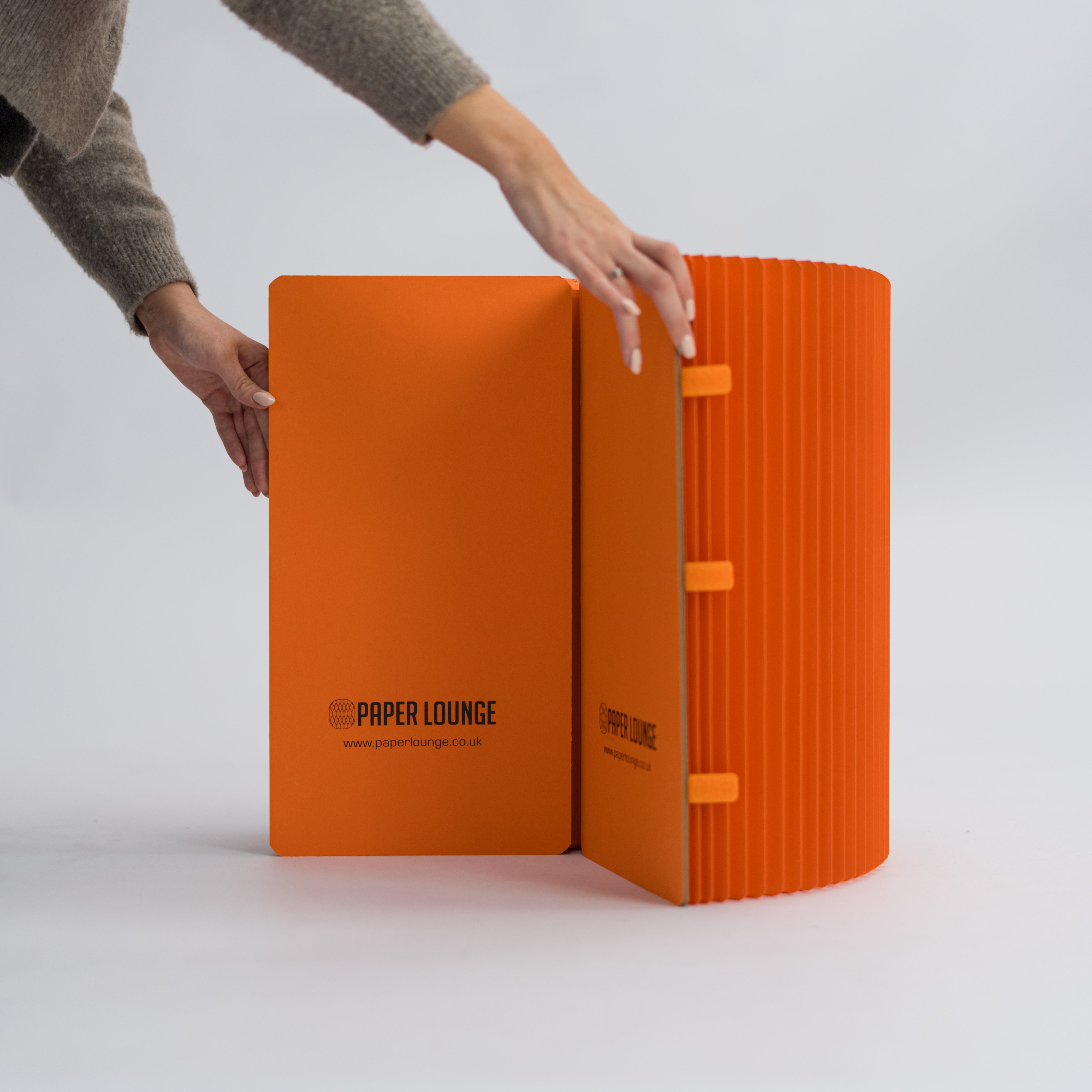 Foldable Circular Paper Table - Orange