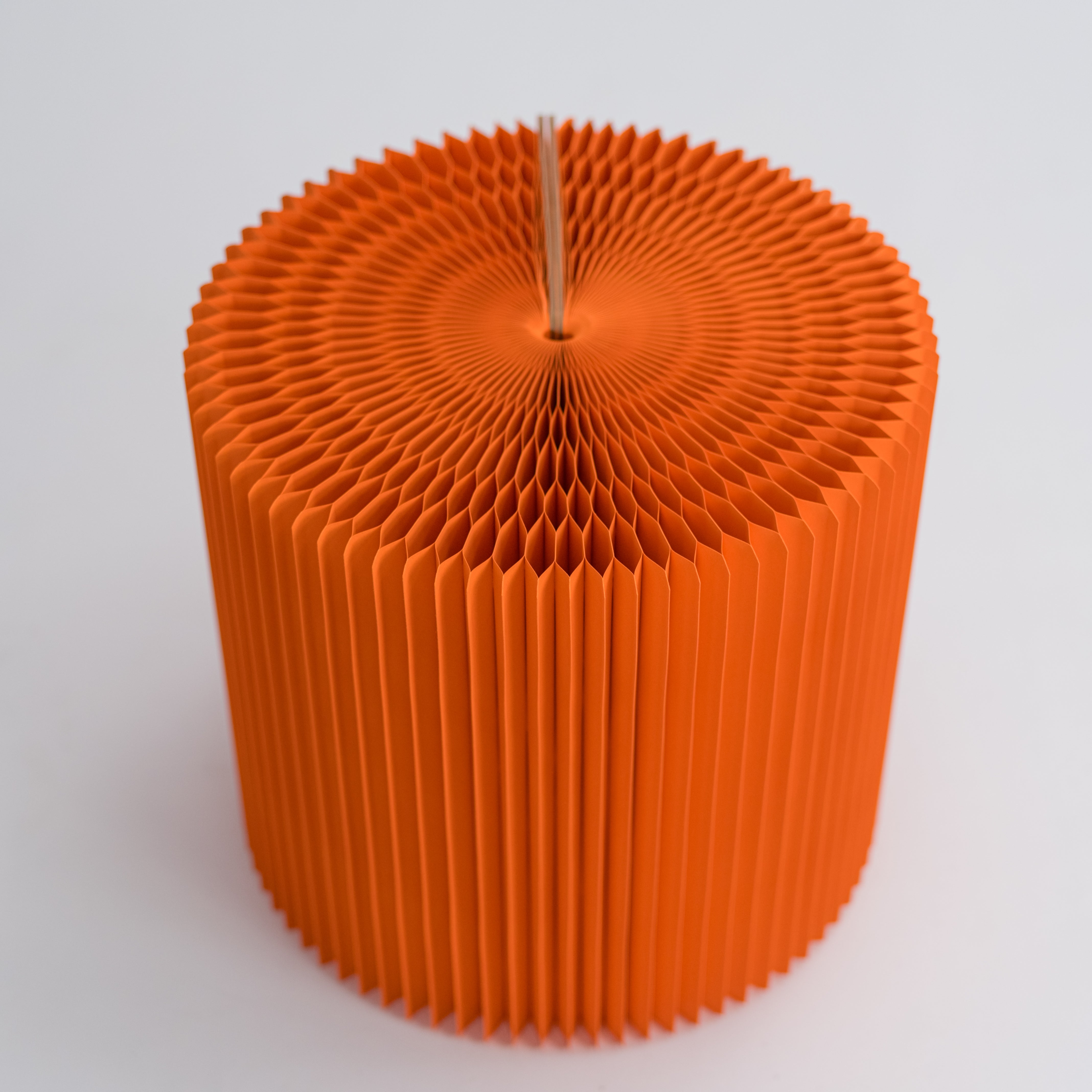 Foldable Circular Paper Table - Orange