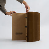 Foldable Circular Paper Table - Brown