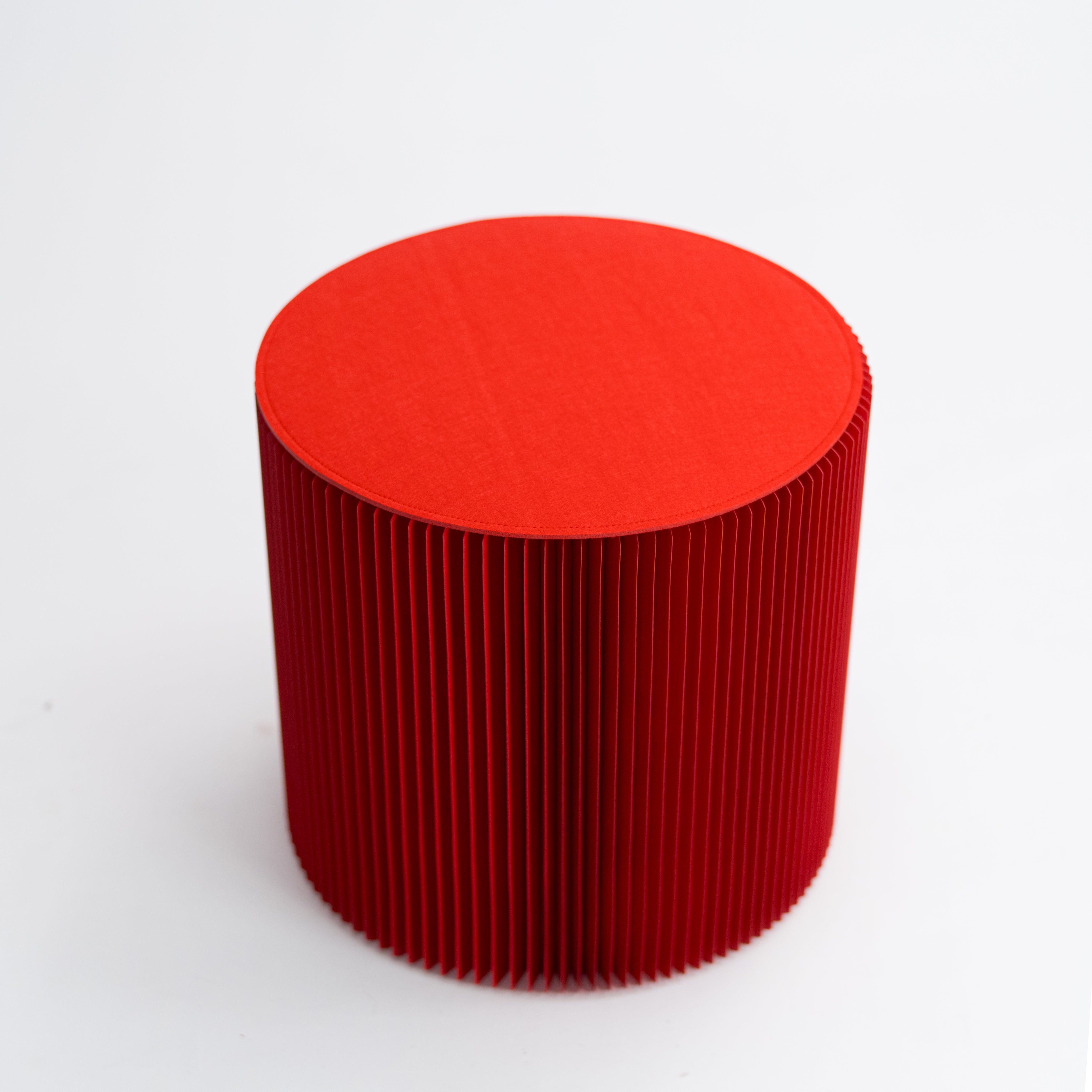 Foldable Circular Paper Table - Red