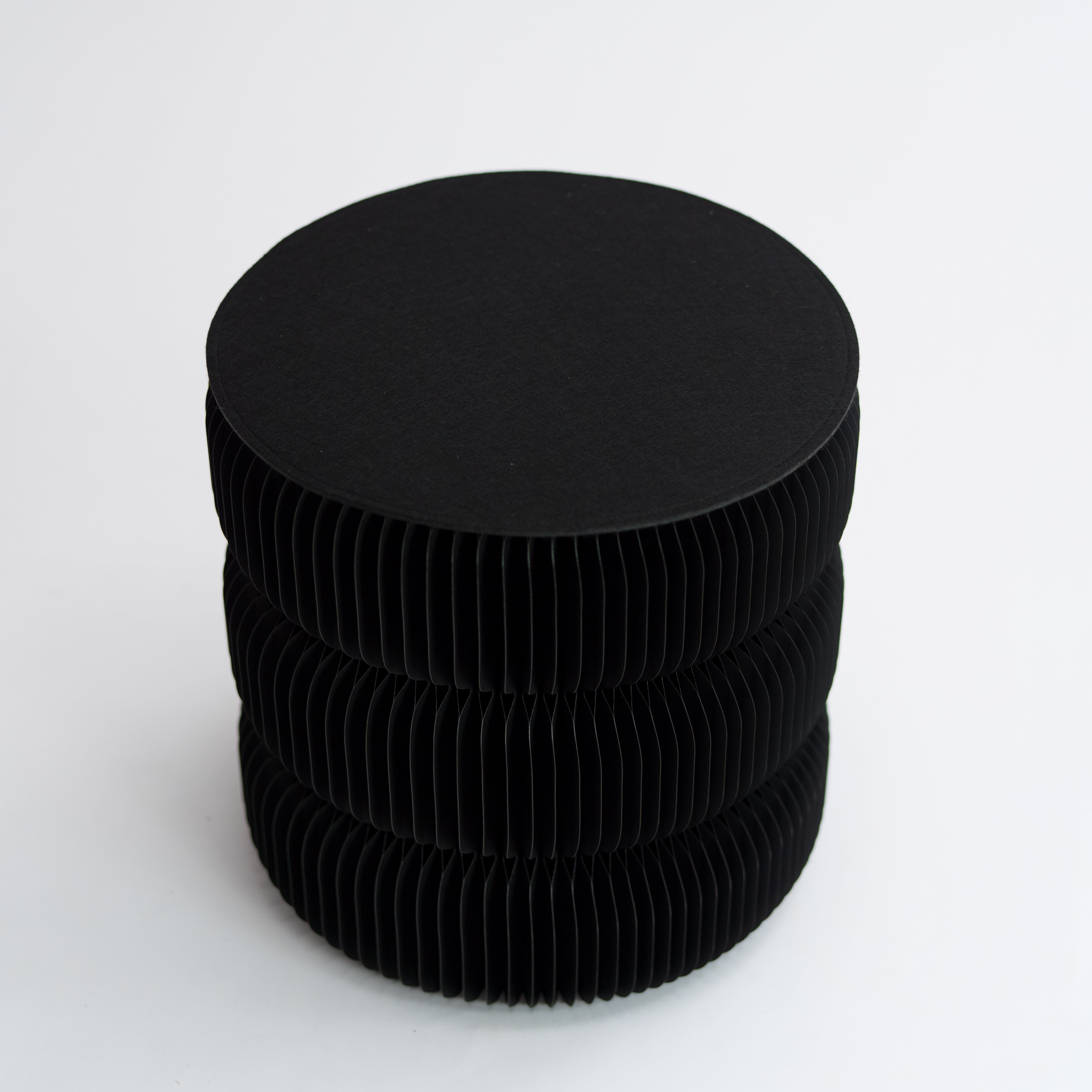 Fluted Paper Table- Black