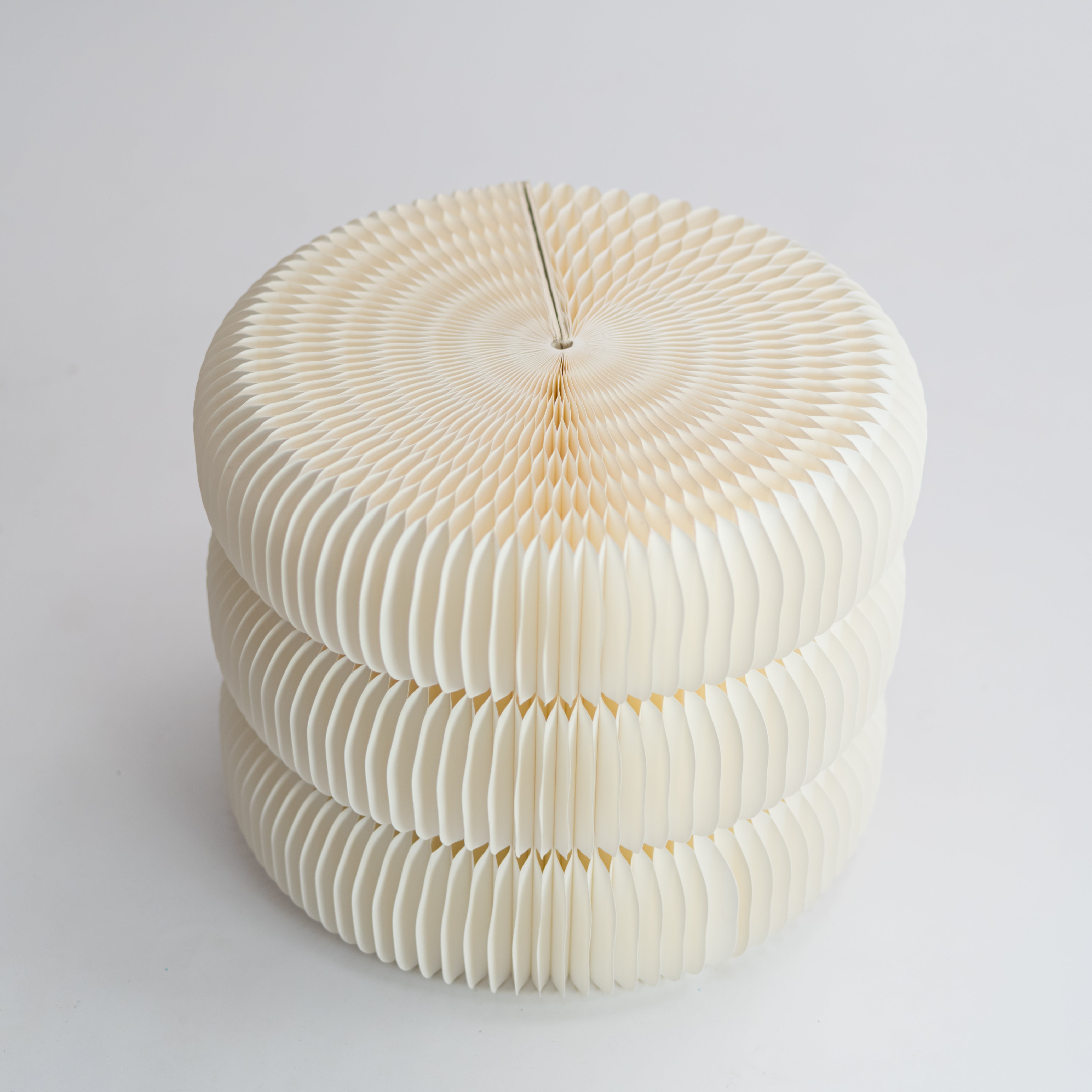 Fluted Paper Table- White