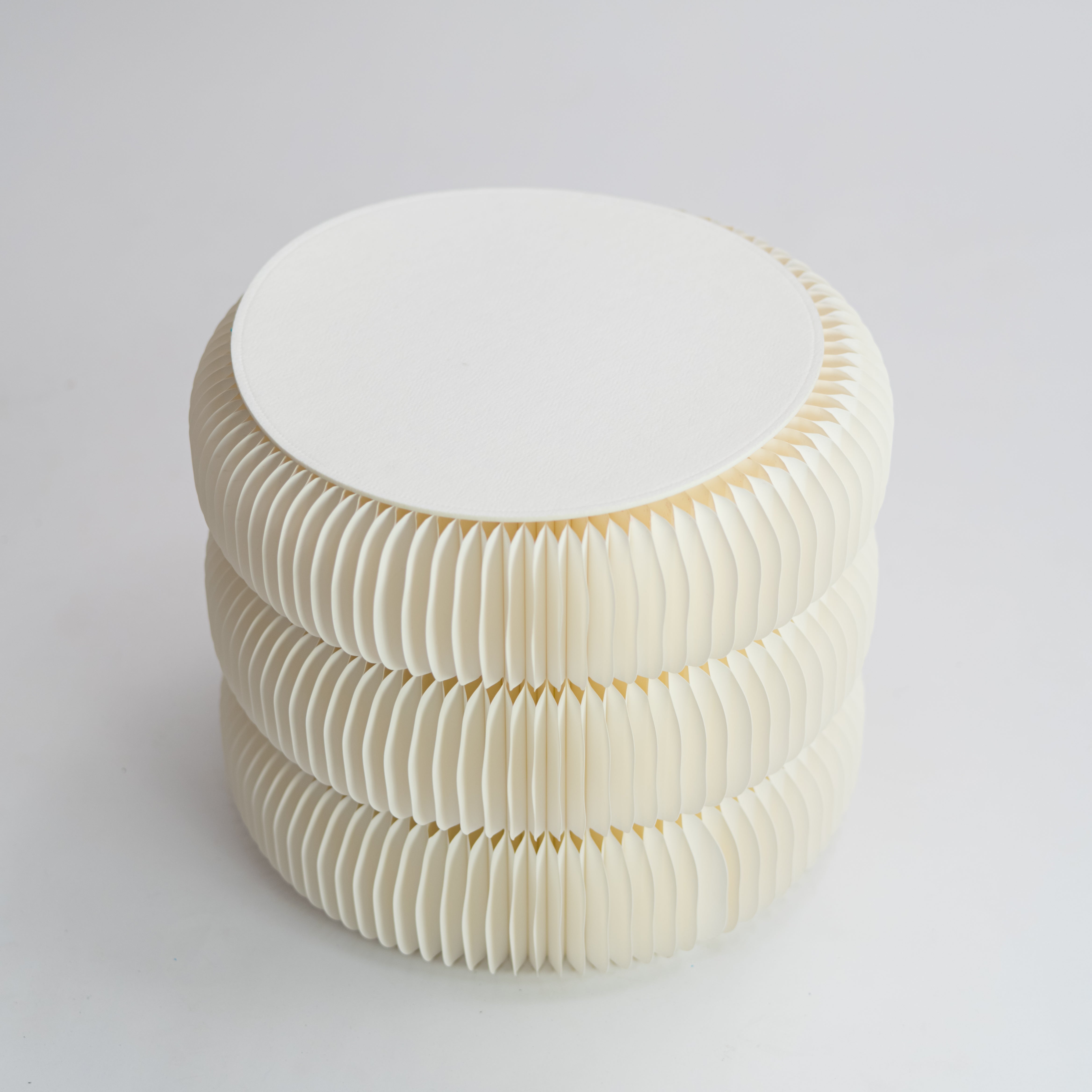 Fluted Paper Table- White