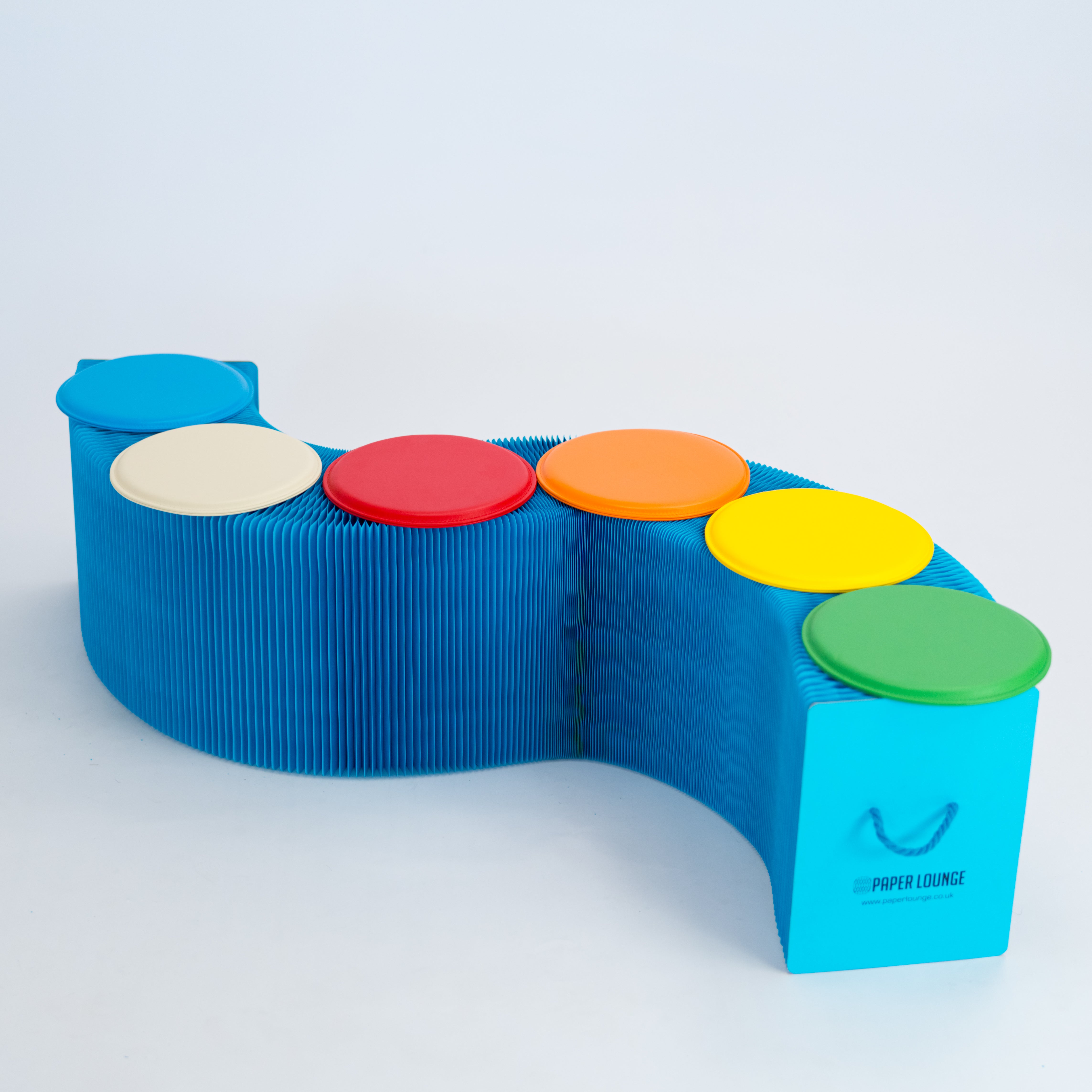 Foldable Paper Bench - Blue