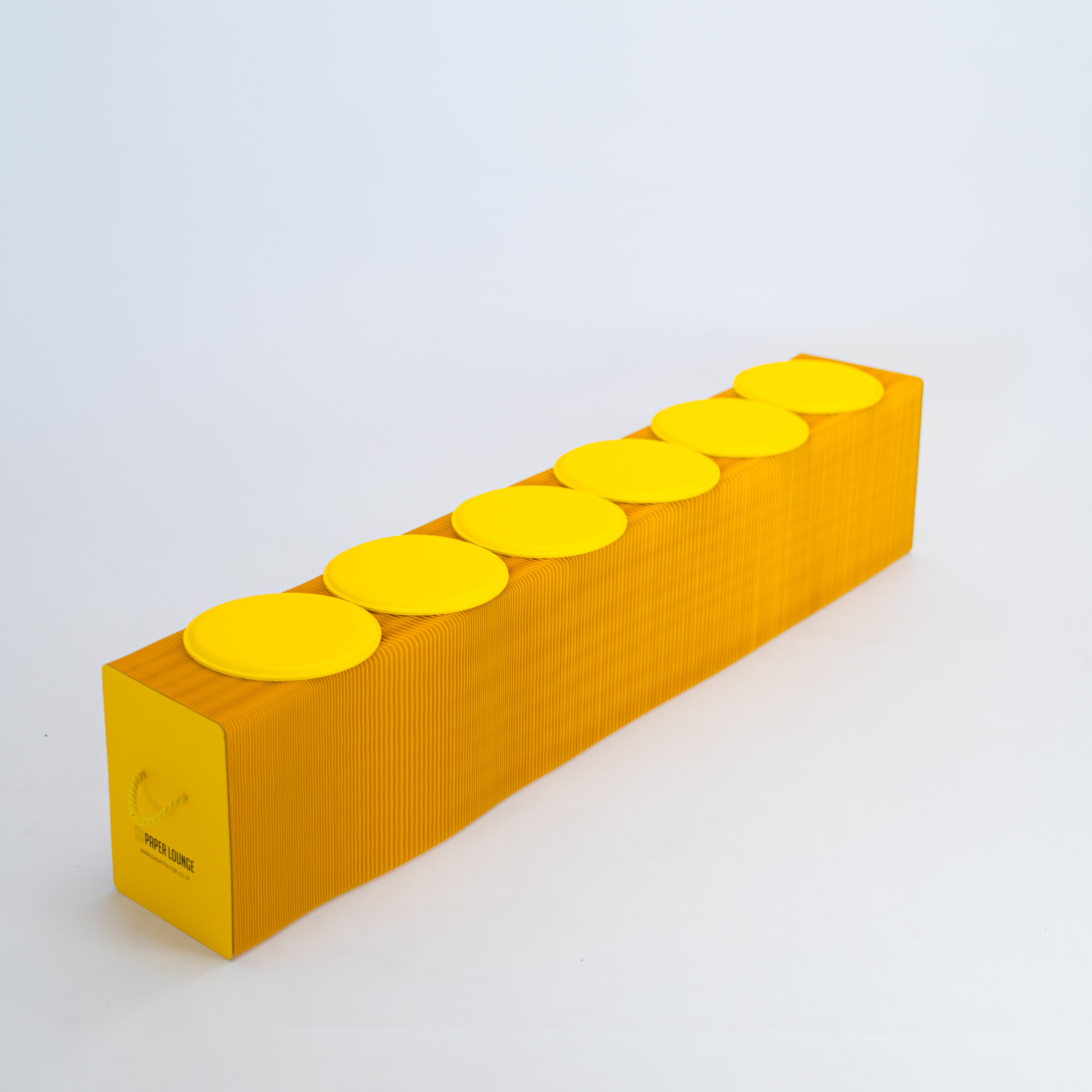 Foldable Paper Bench - Yellow