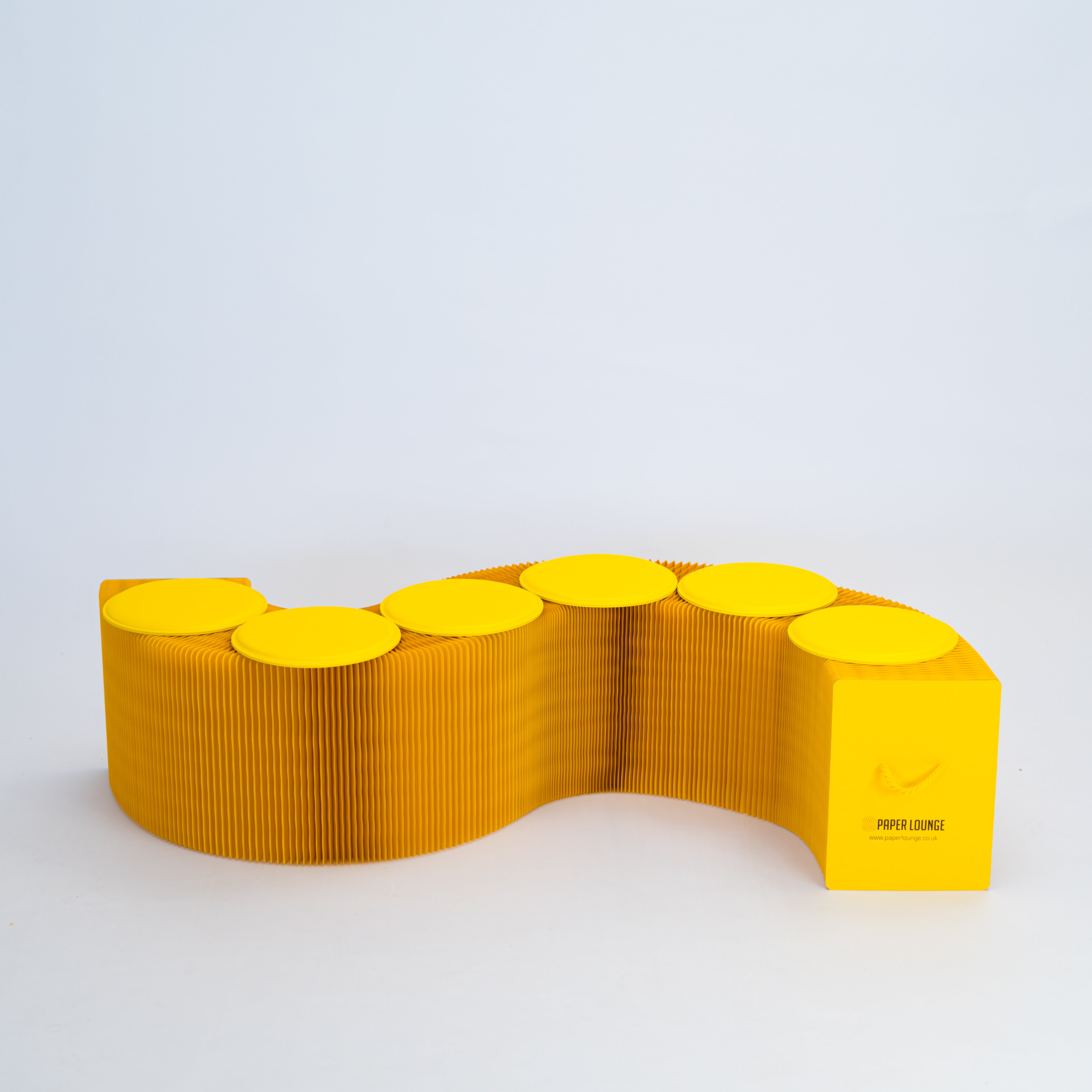 Foldable Paper Bench - Yellow
