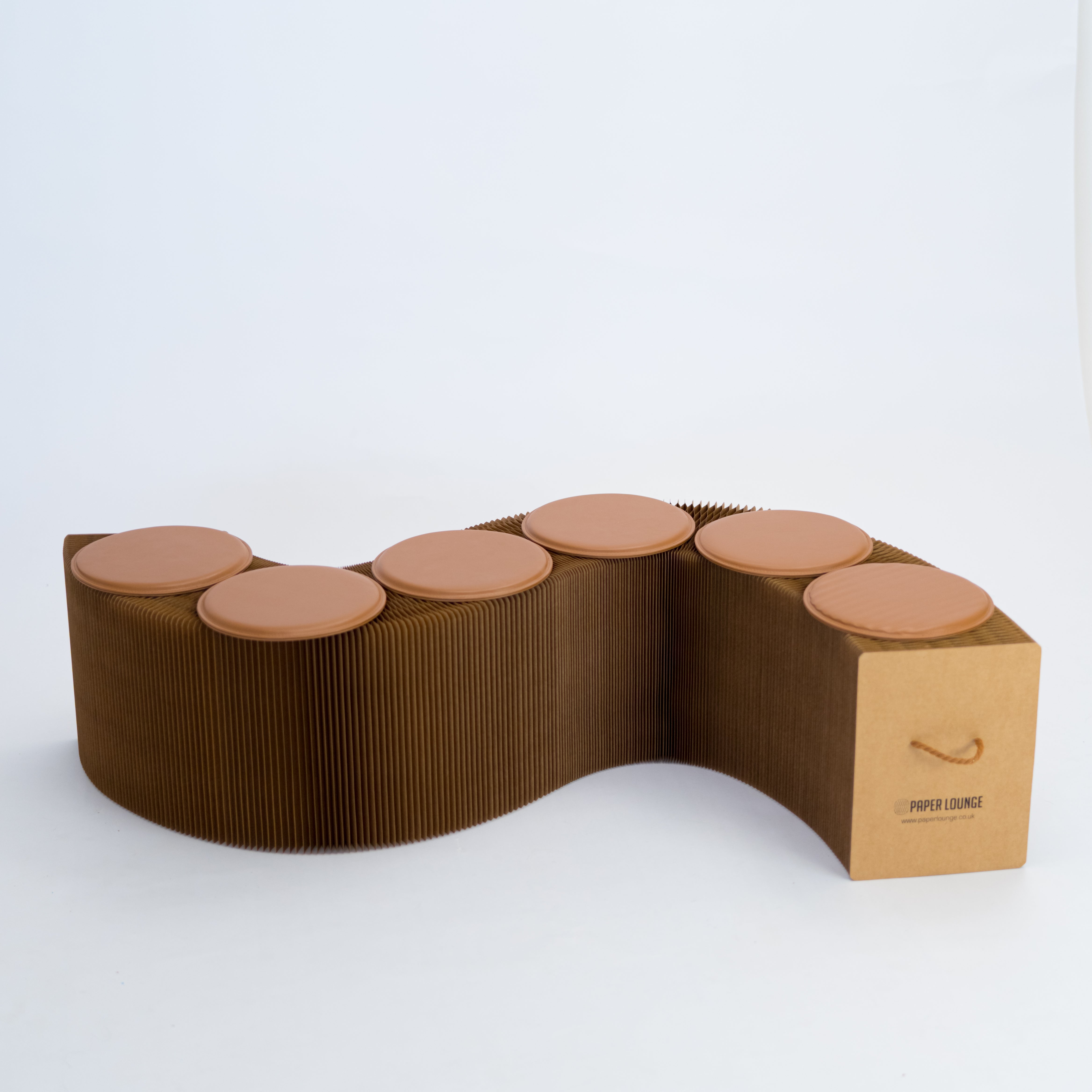 Foldable Paper Bench - Brown