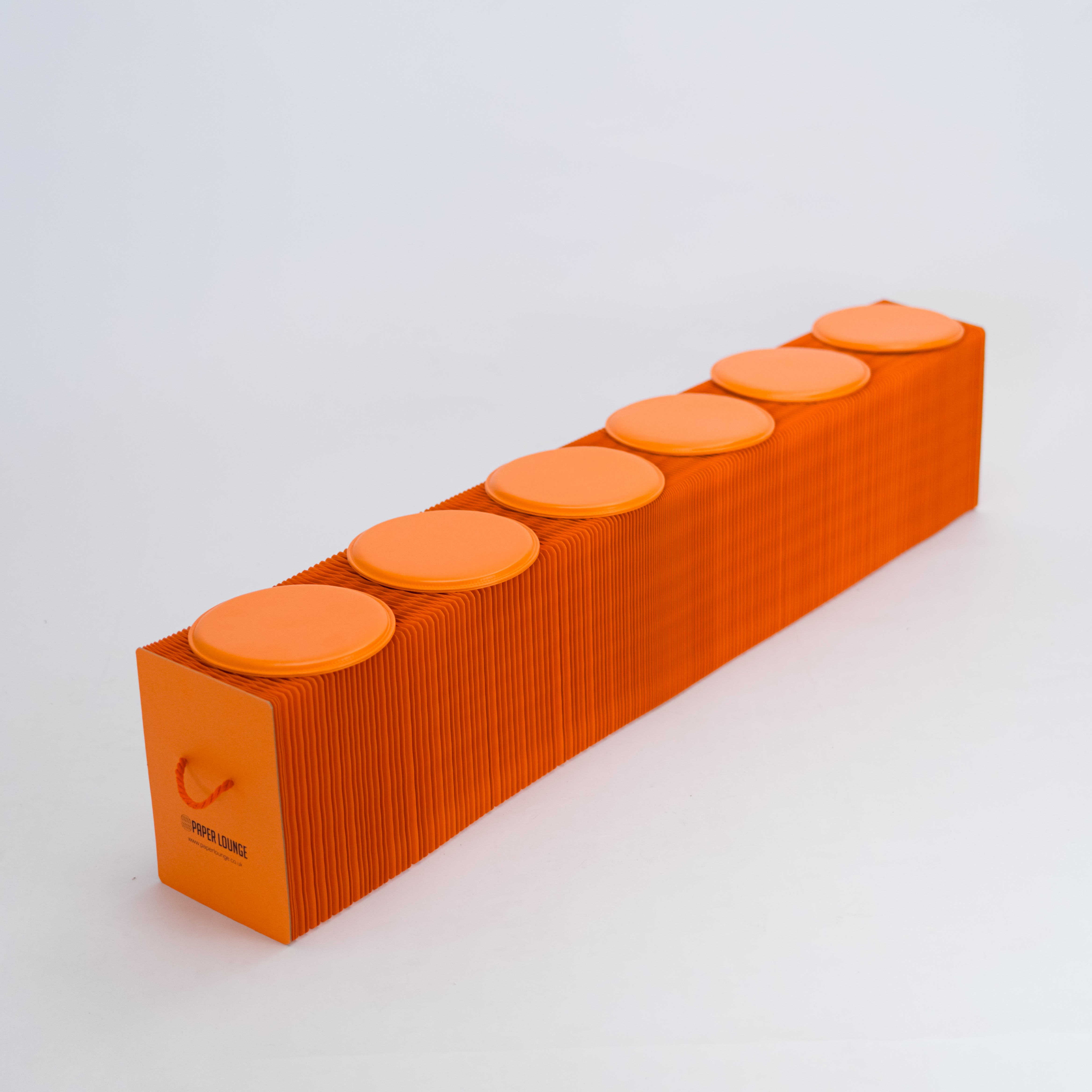 Foldable Paper Bench - Orange