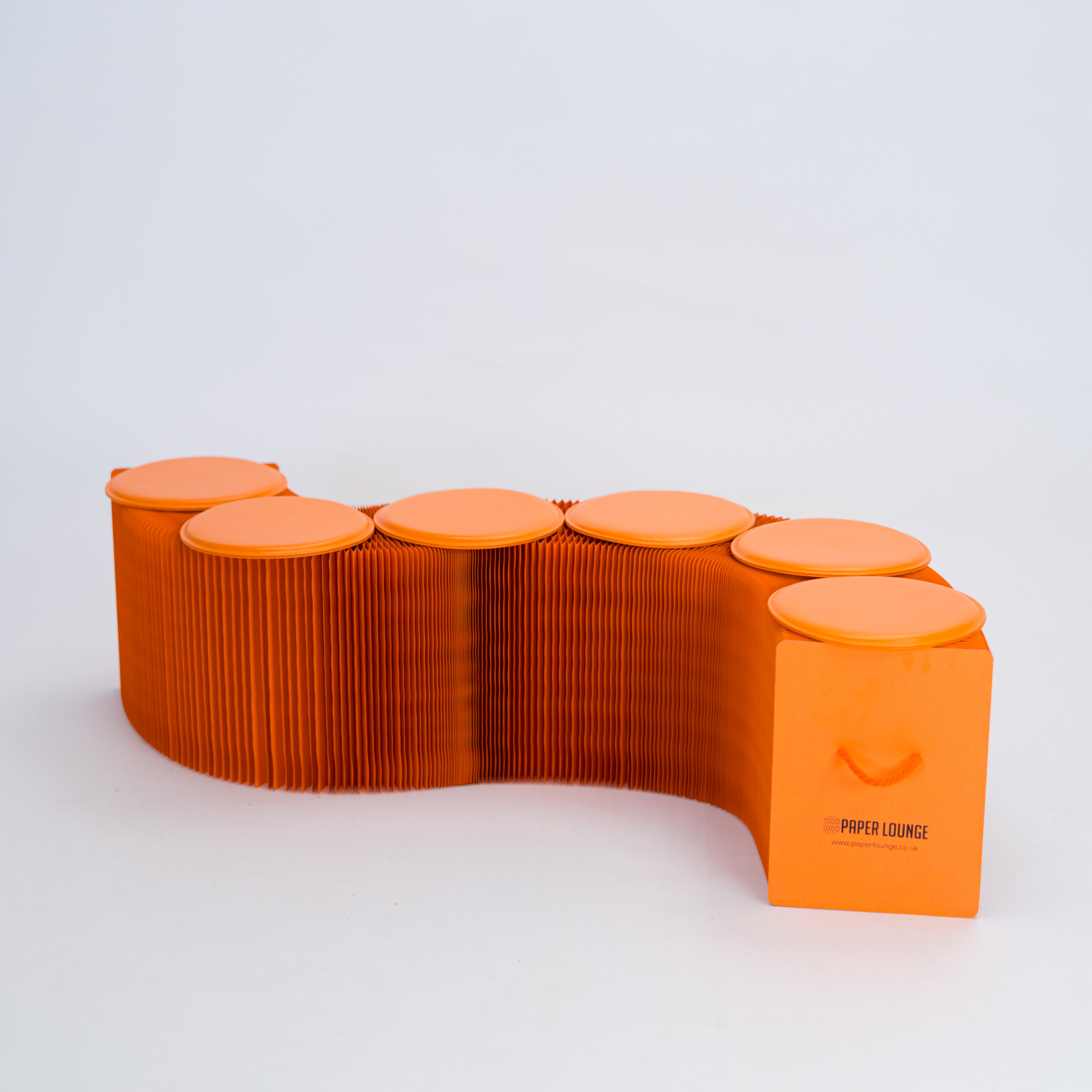 Foldable Paper Bench - Orange
