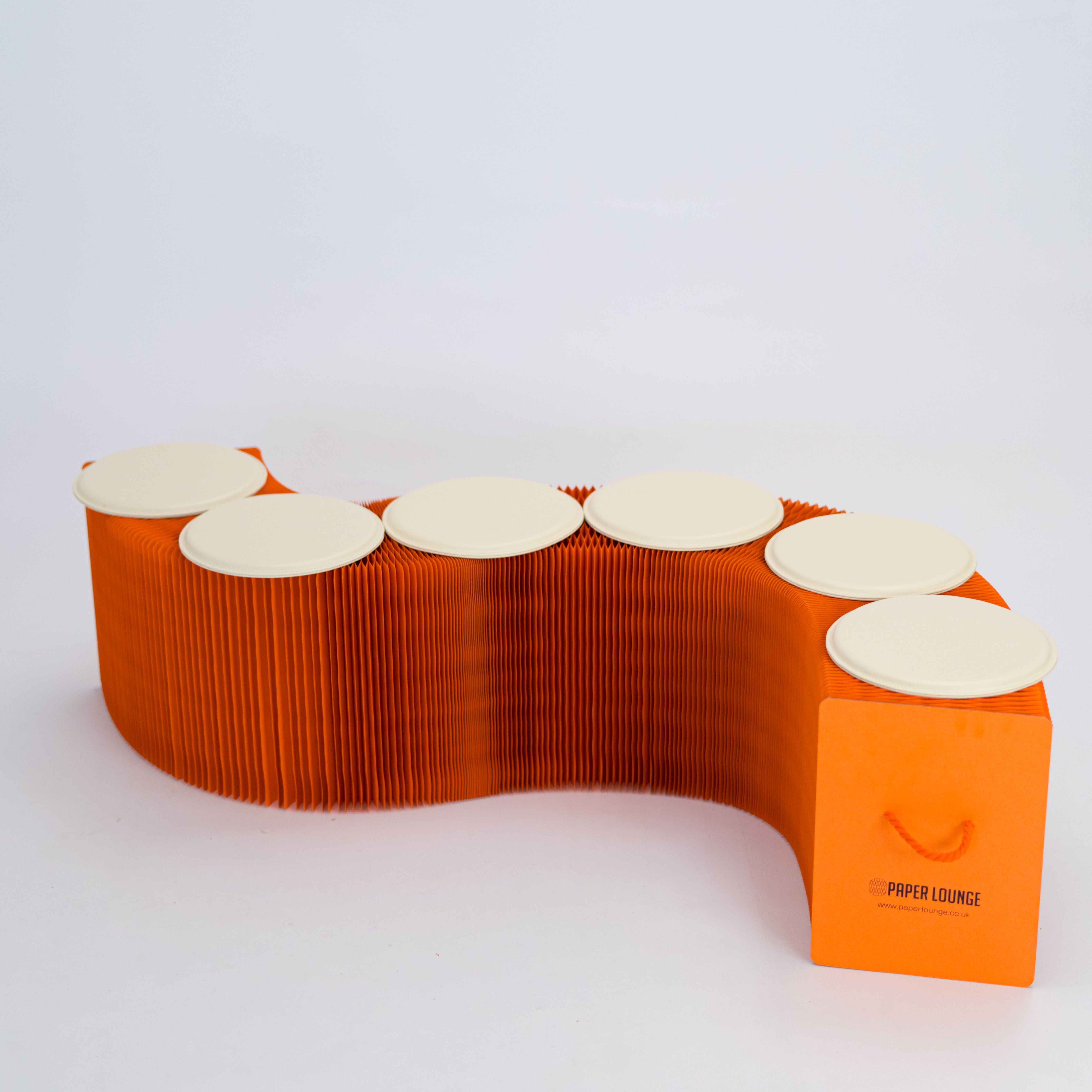 Foldable Paper Bench - Orange