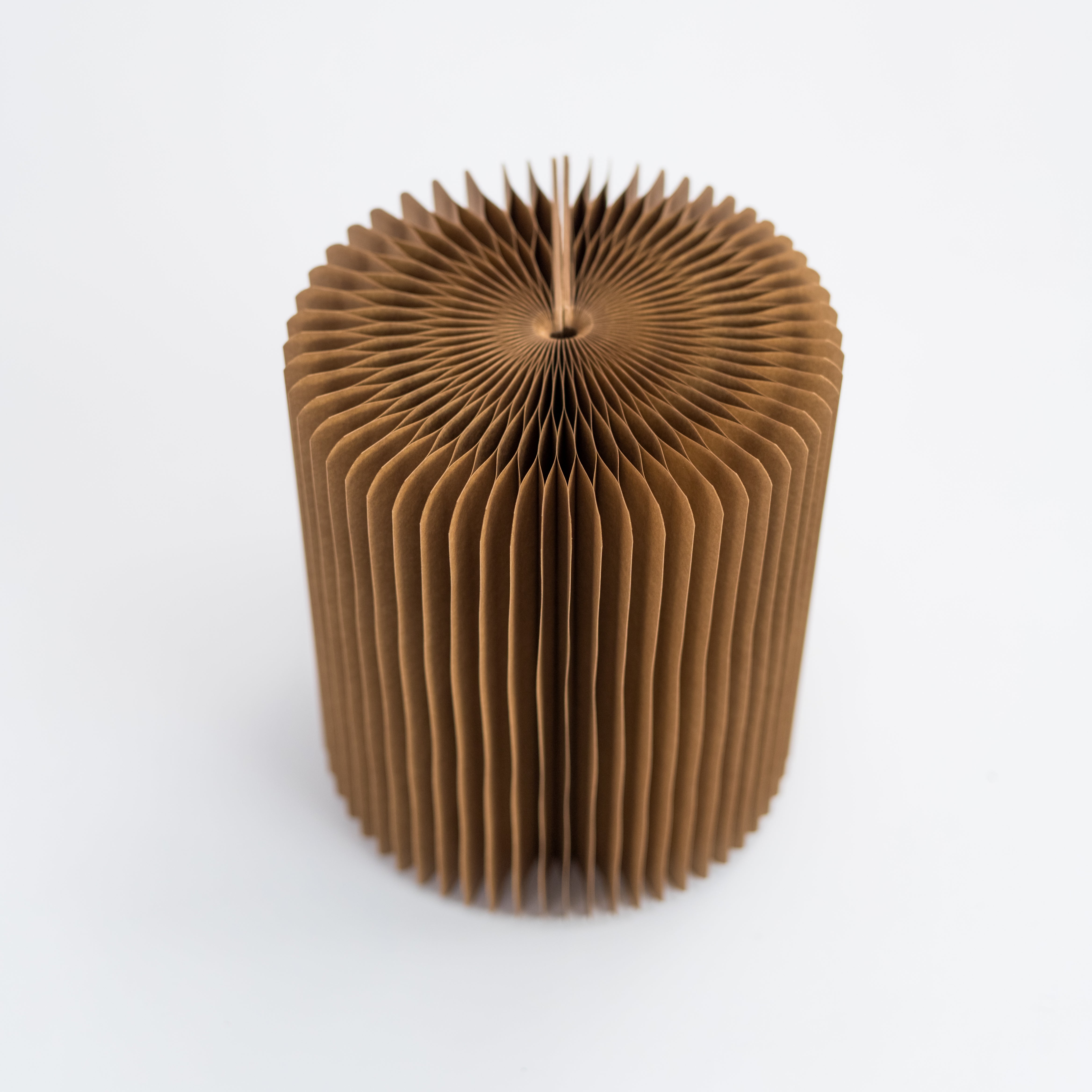 Concertina Paper Stool - Brown