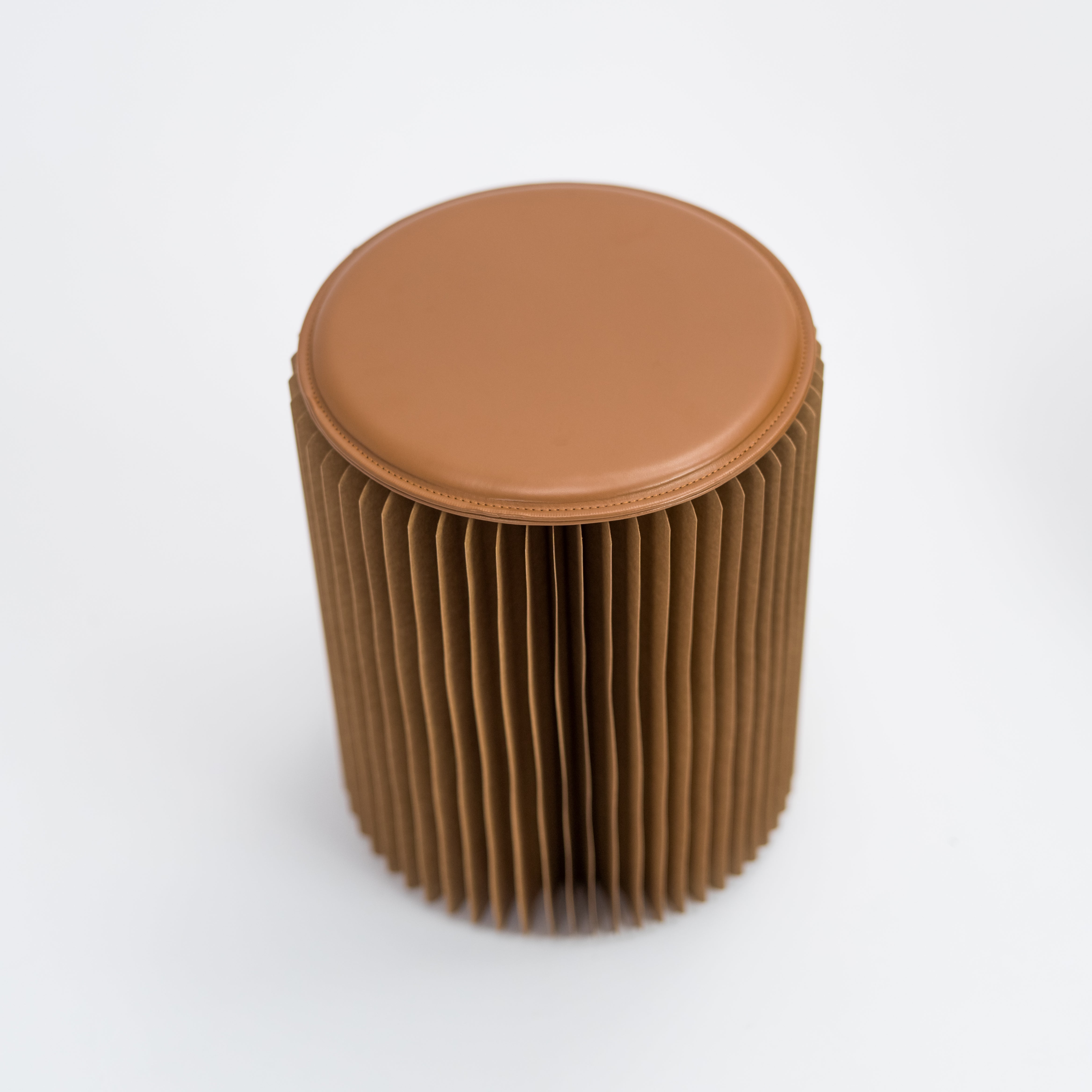 Concertina Paper Stool - Brown