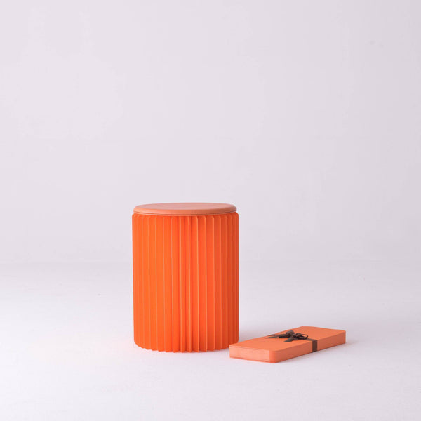 Concertina Paper Stool - Orange - Paper Lounge