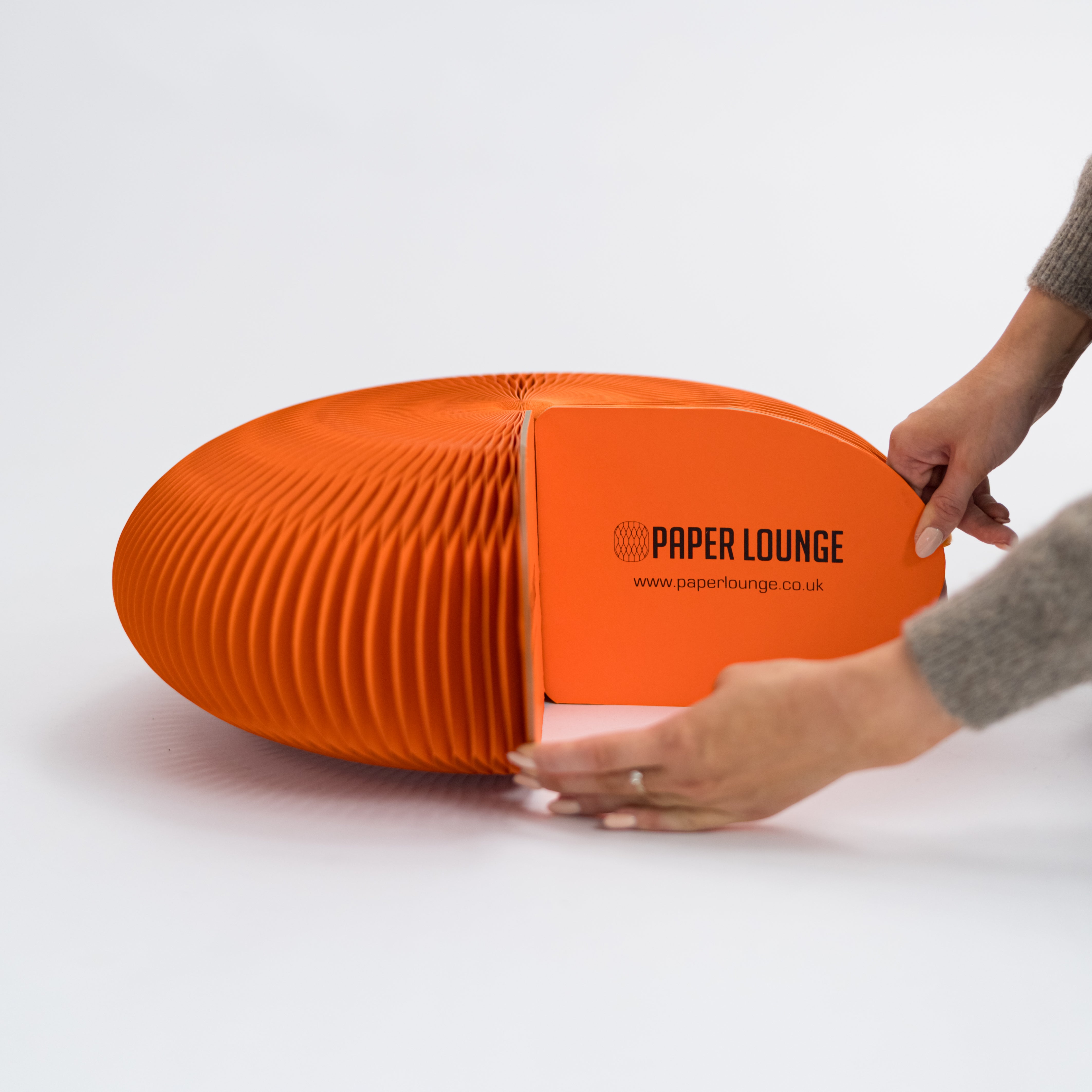 Paper Foot Stool - Orange