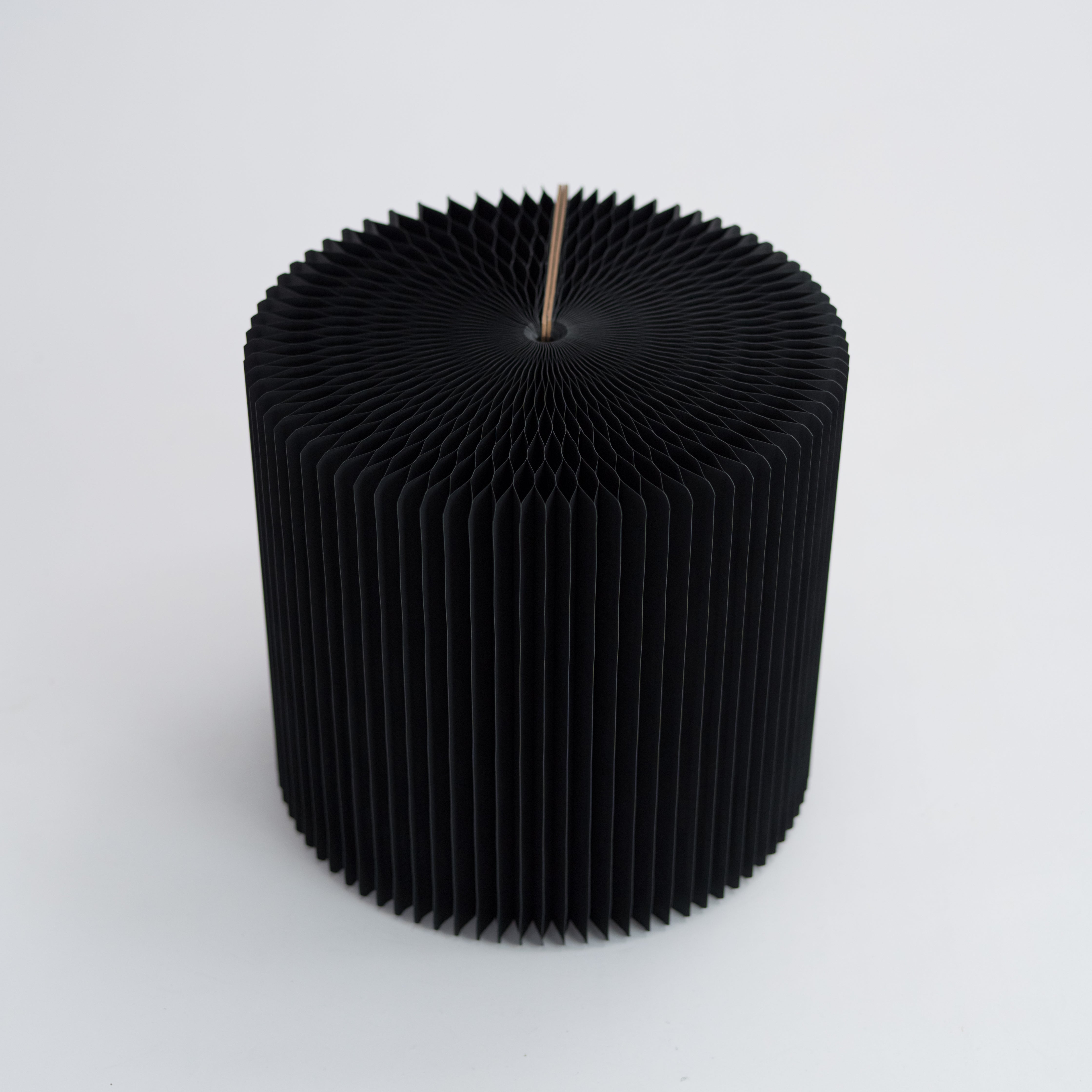 Foldable Circular Paper Table - Black