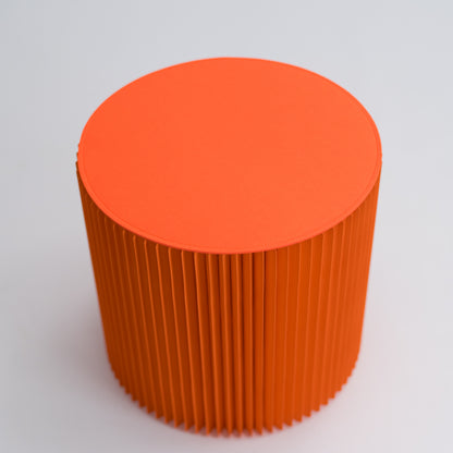 Foldable Circular Paper Table - Orange