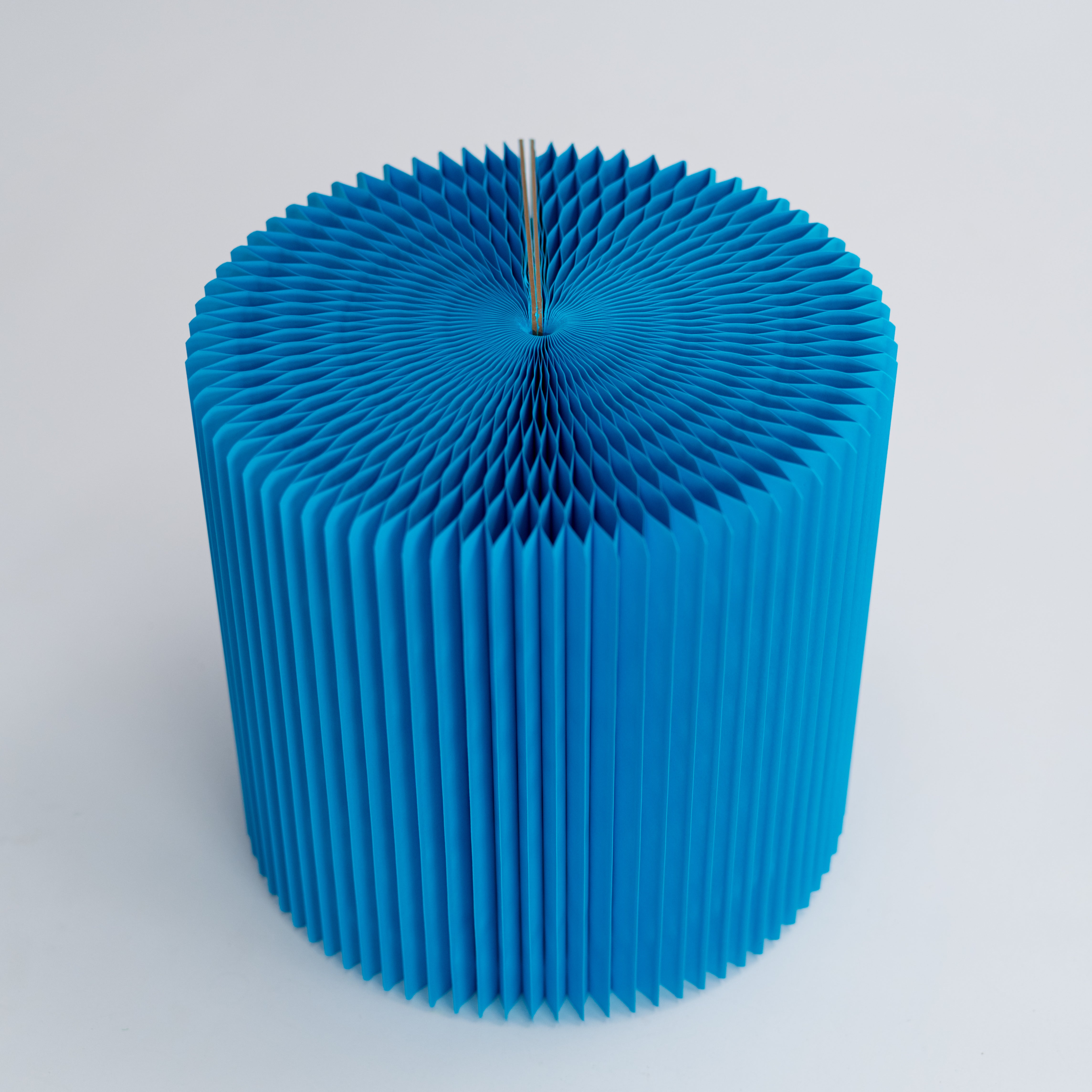 Foldable Circular Paper Table - Blue