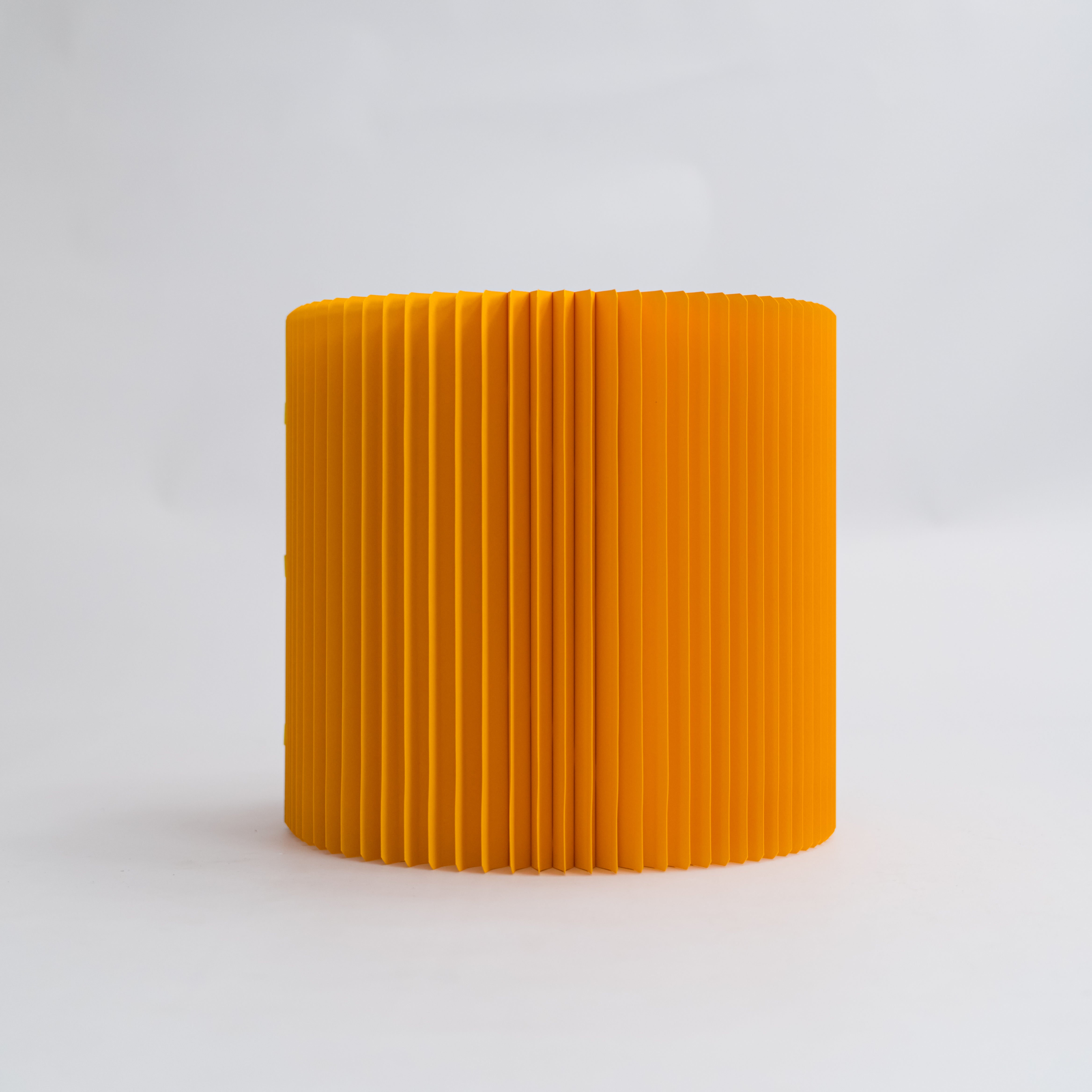 Foldable Circular Paper Table - Yellow