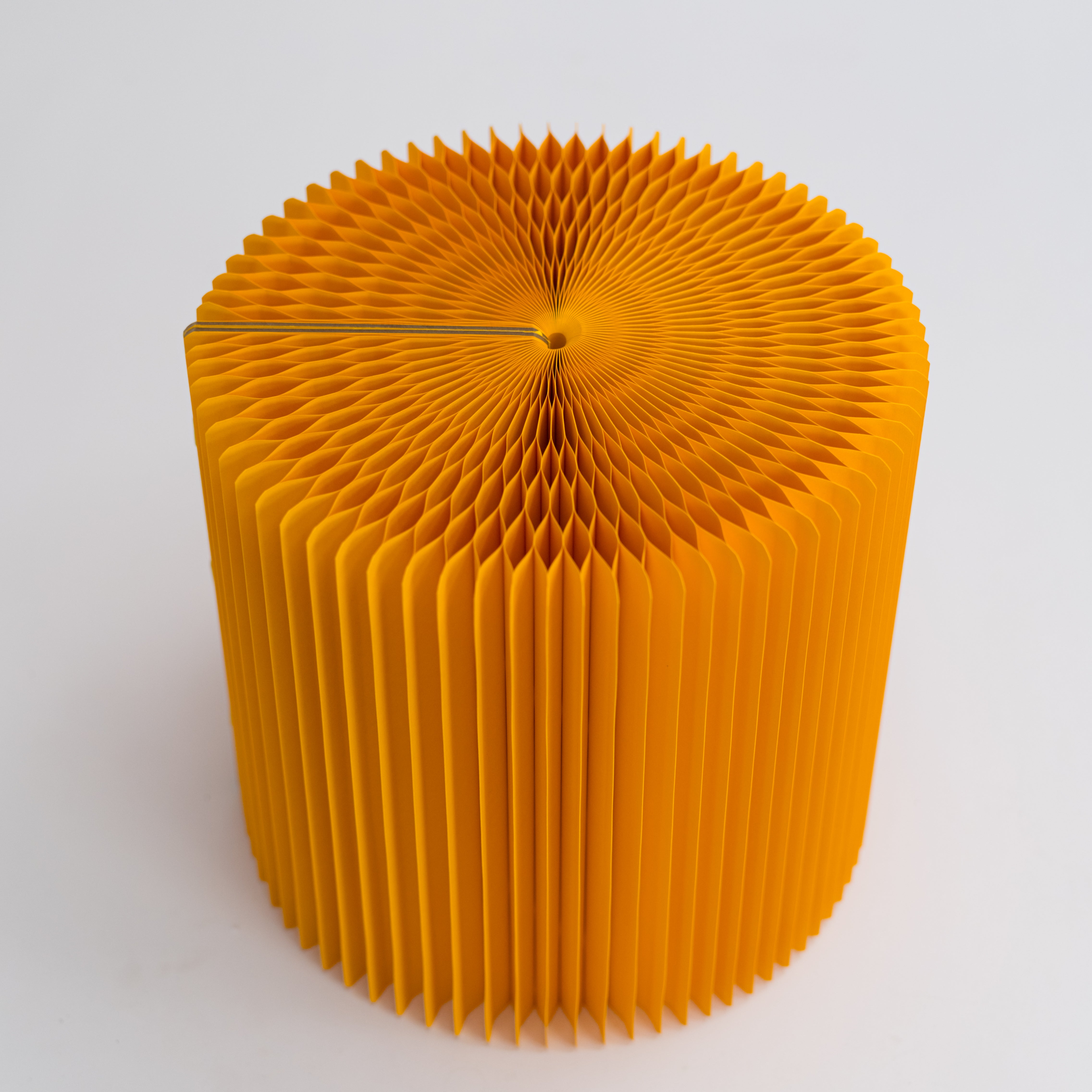 Foldable Circular Paper Table - Yellow