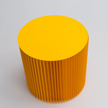 Foldable Circular Paper Table - Yellow