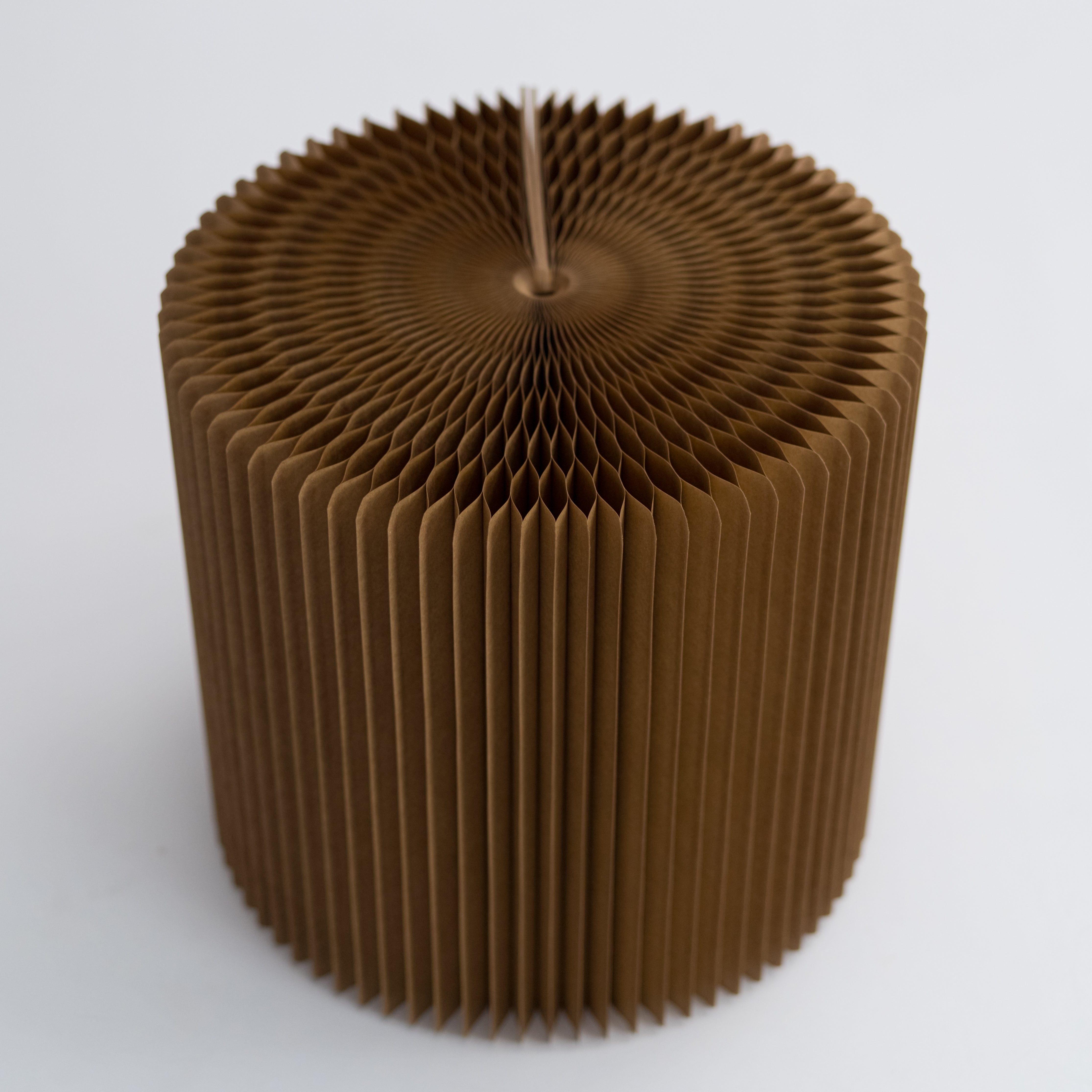Compressed Paper Tabletop Brown Foldable Circular Paper Table UK | Paper Lounge