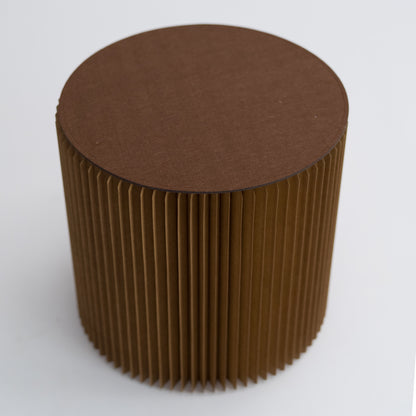 Foldable Circular Paper Table - Brown