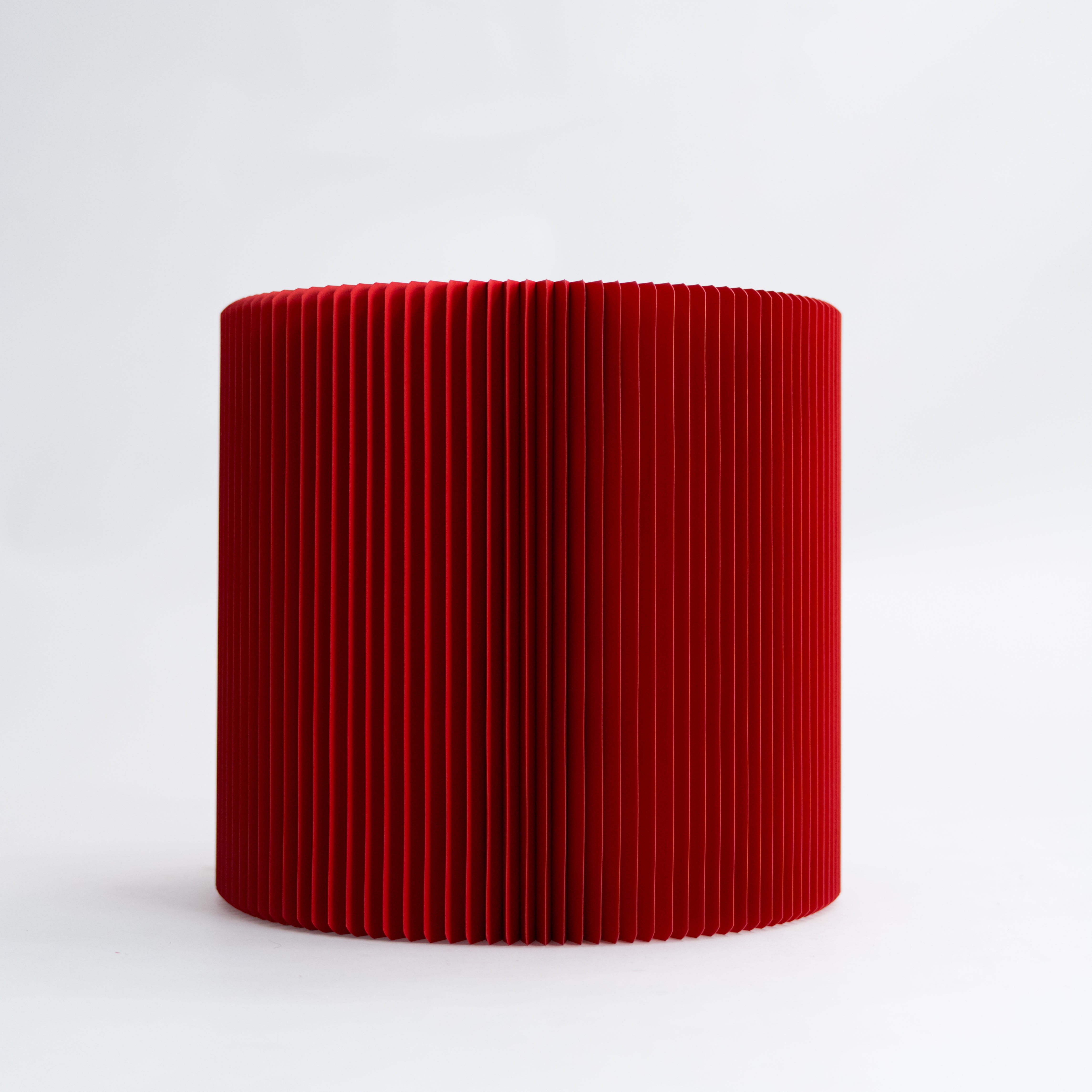 Foldable Circular Paper Table - Red