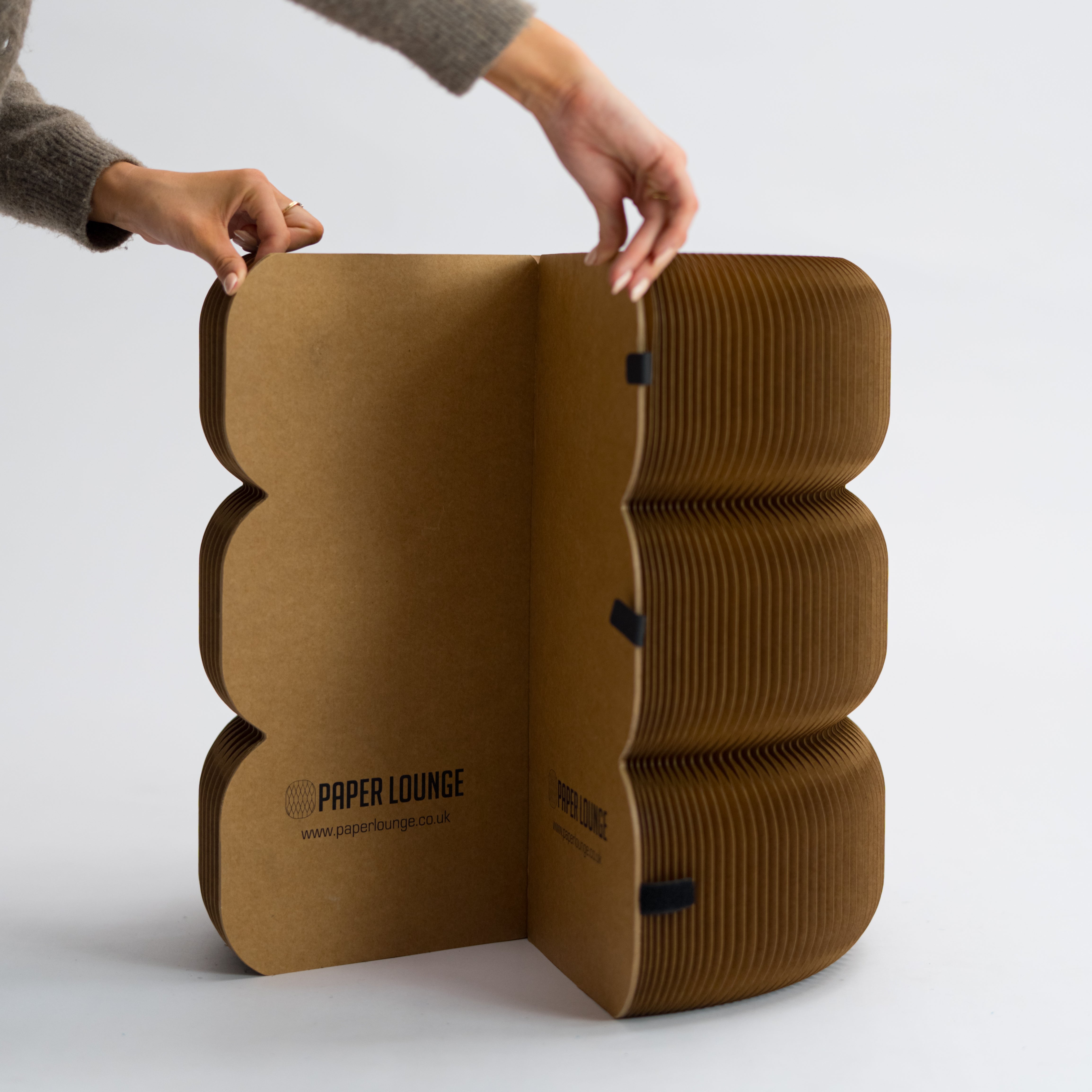 Fluted Paper Table- Brown