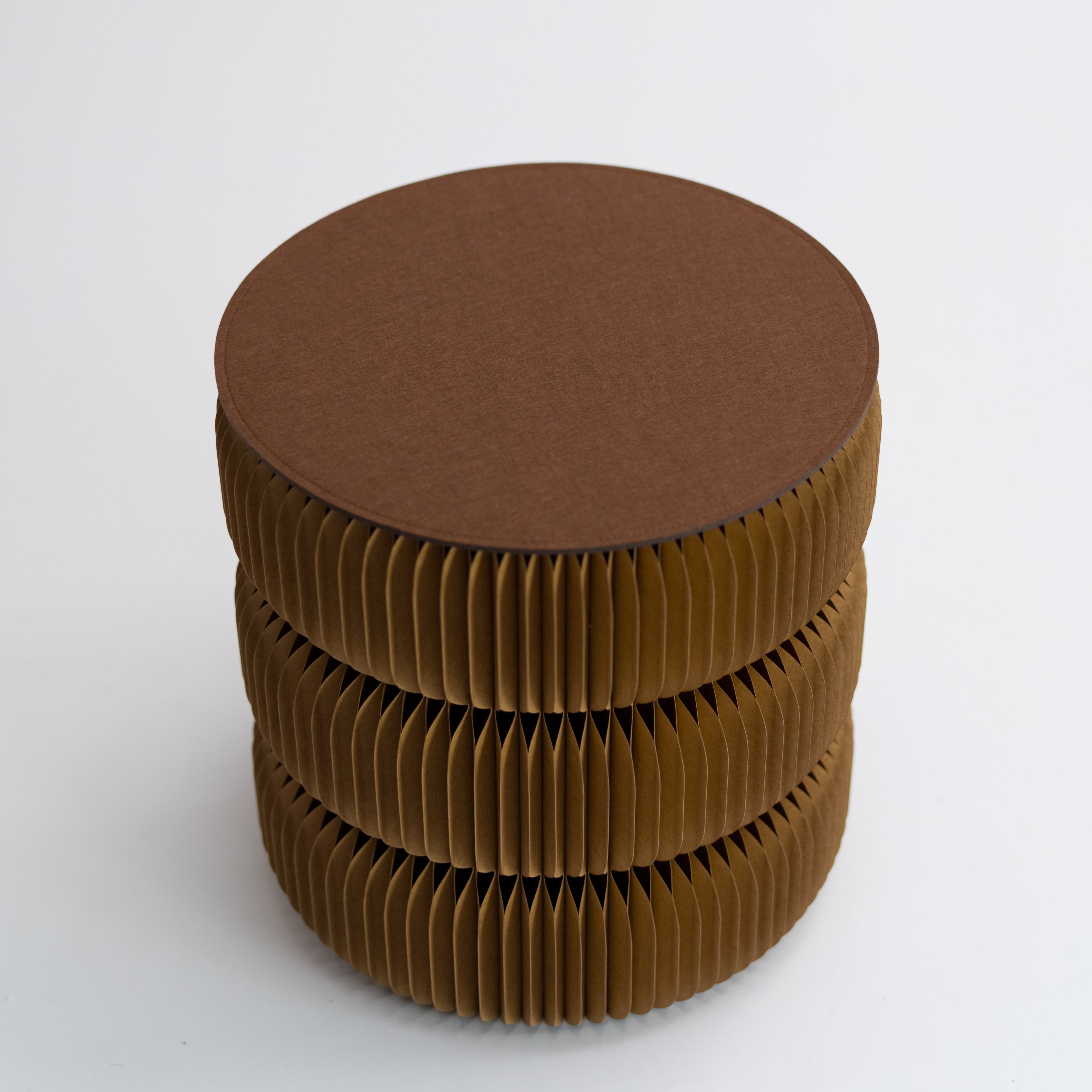 Fluted Paper Table- Brown