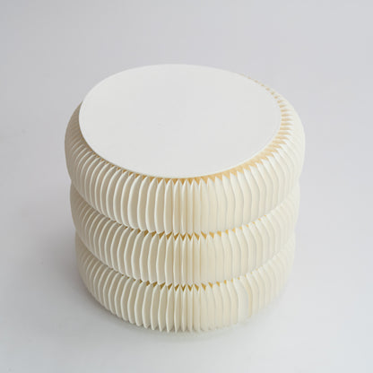 Fluted Paper Table- White