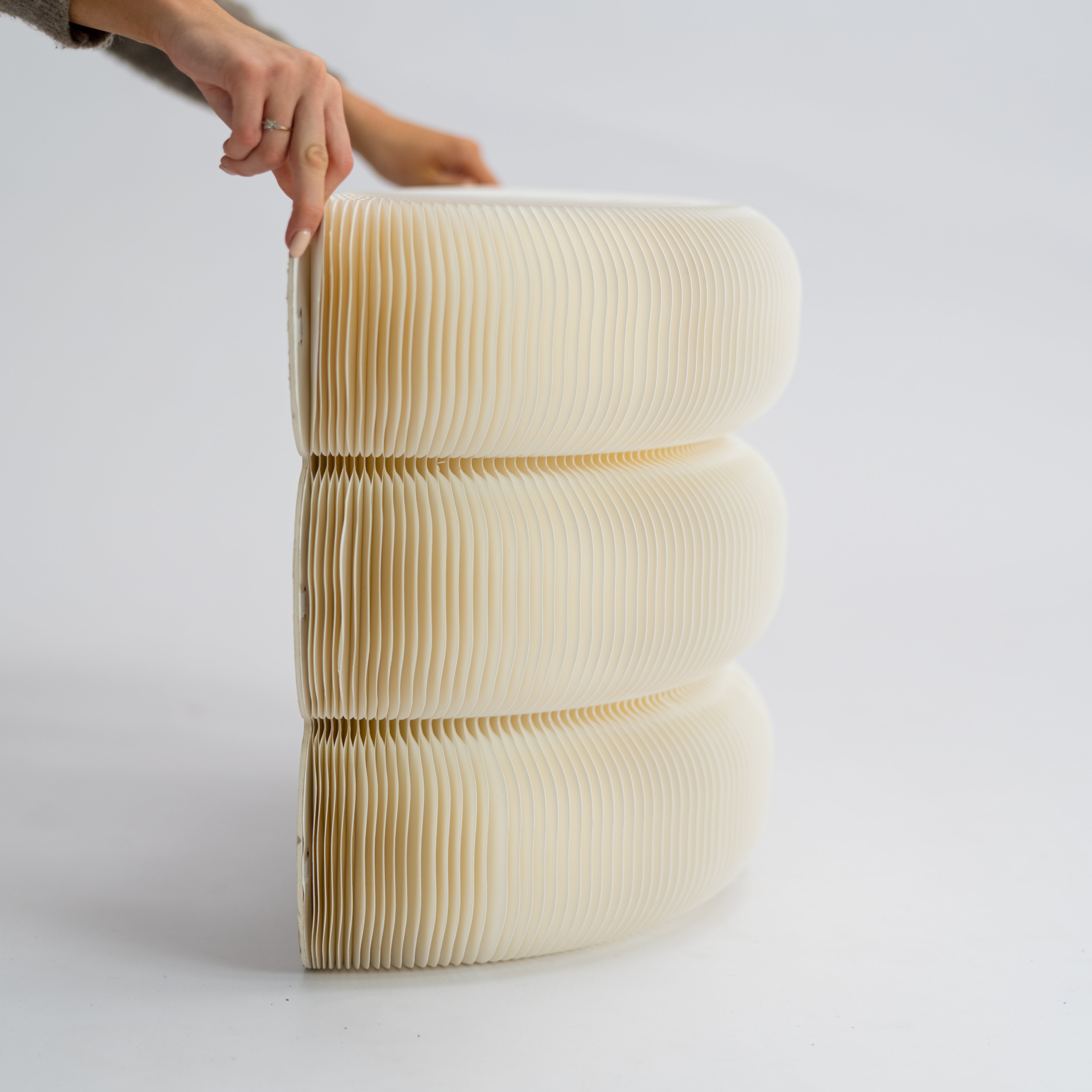 Fluted Paper Table- White