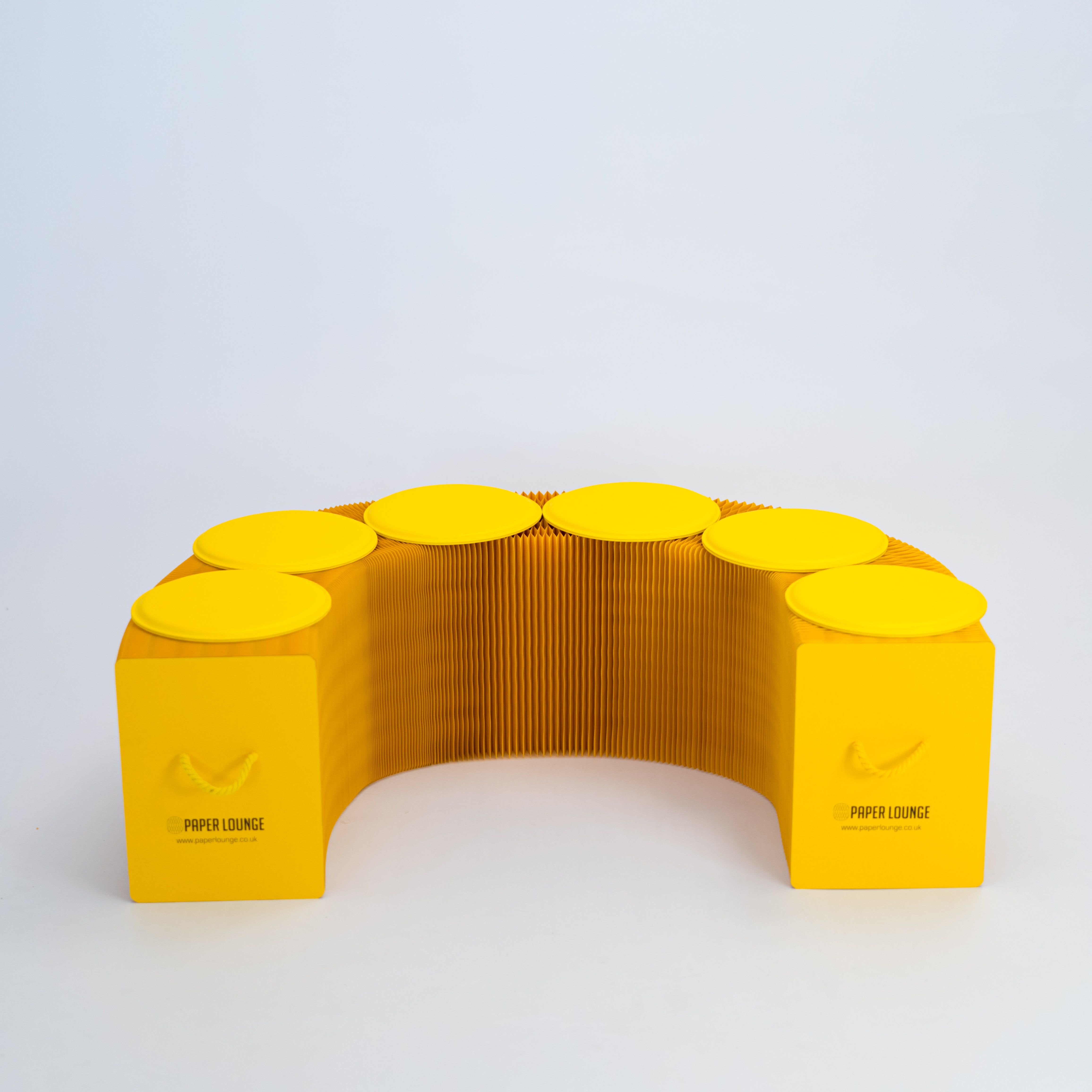 Foldable Paper Bench - Yellow