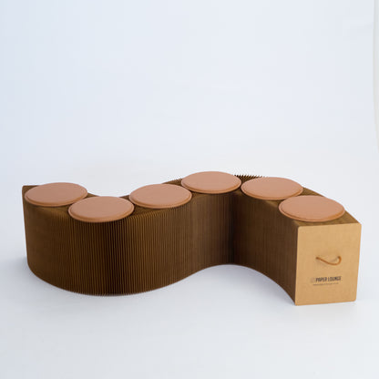 Foldable Paper Bench - Brown