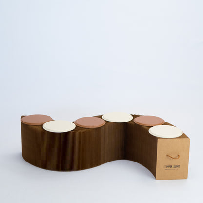 Foldable Paper Bench - Brown