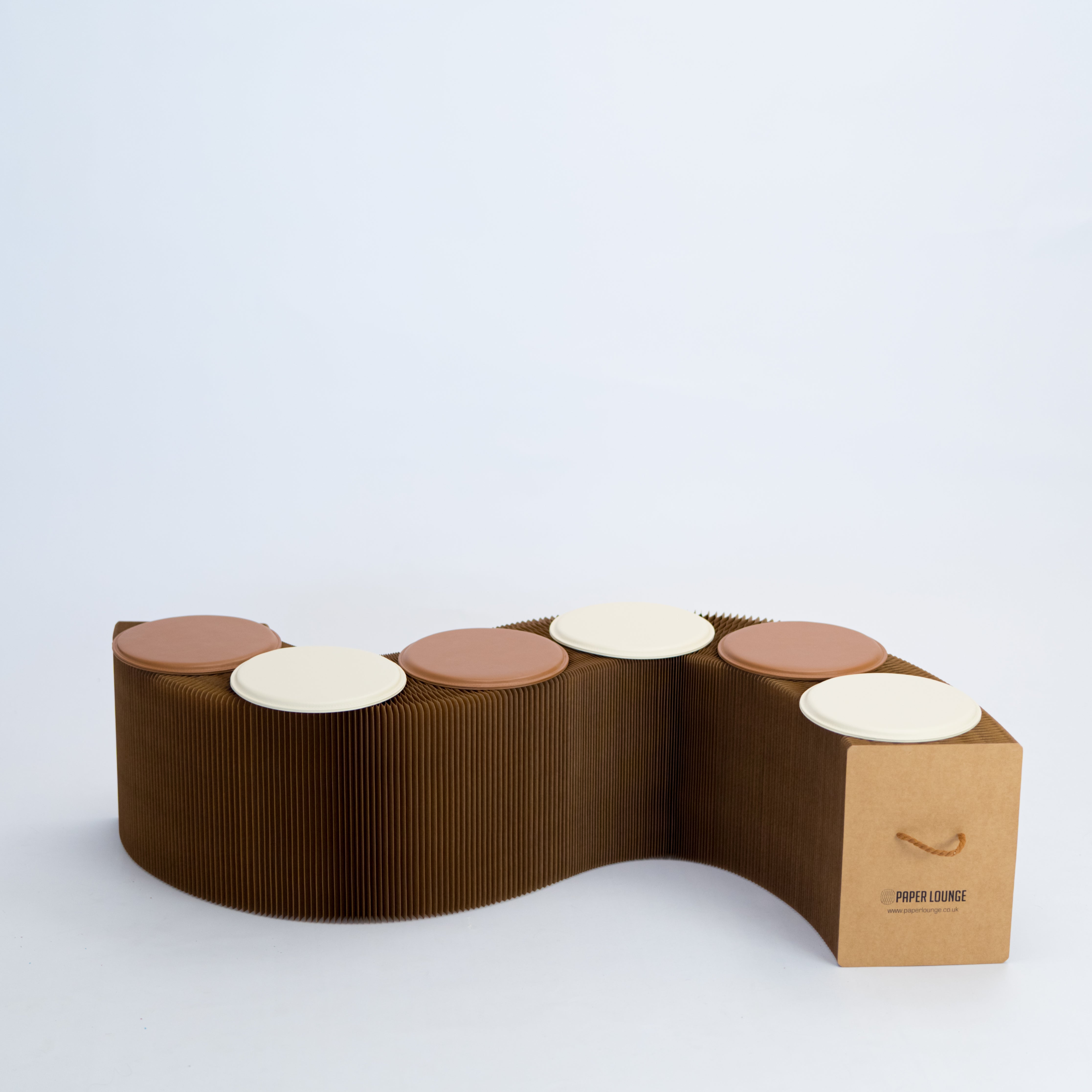Foldable Paper Bench - Brown
