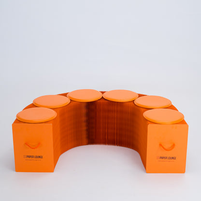 Foldable Paper Bench - Orange
