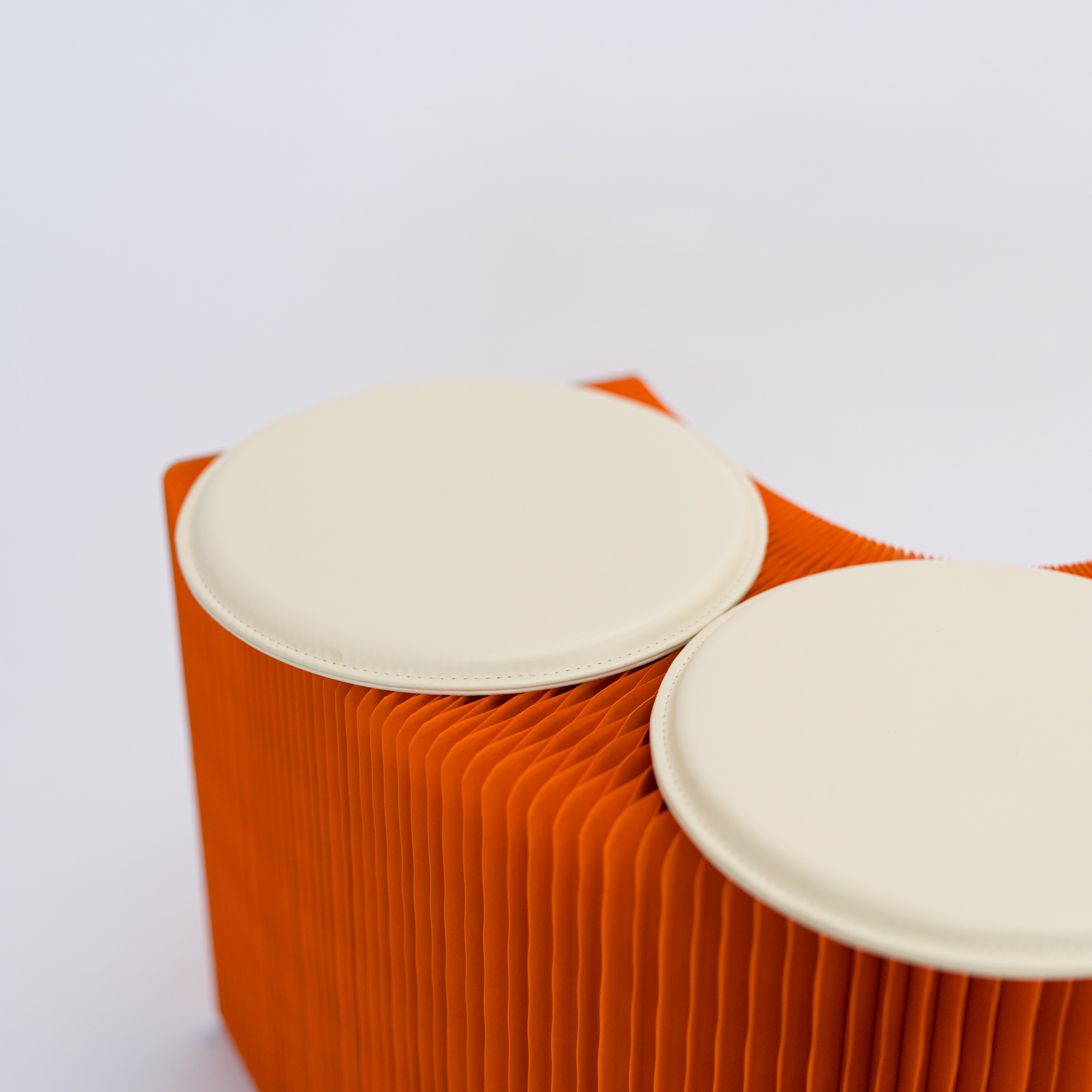 Foldable Paper Bench - Orange