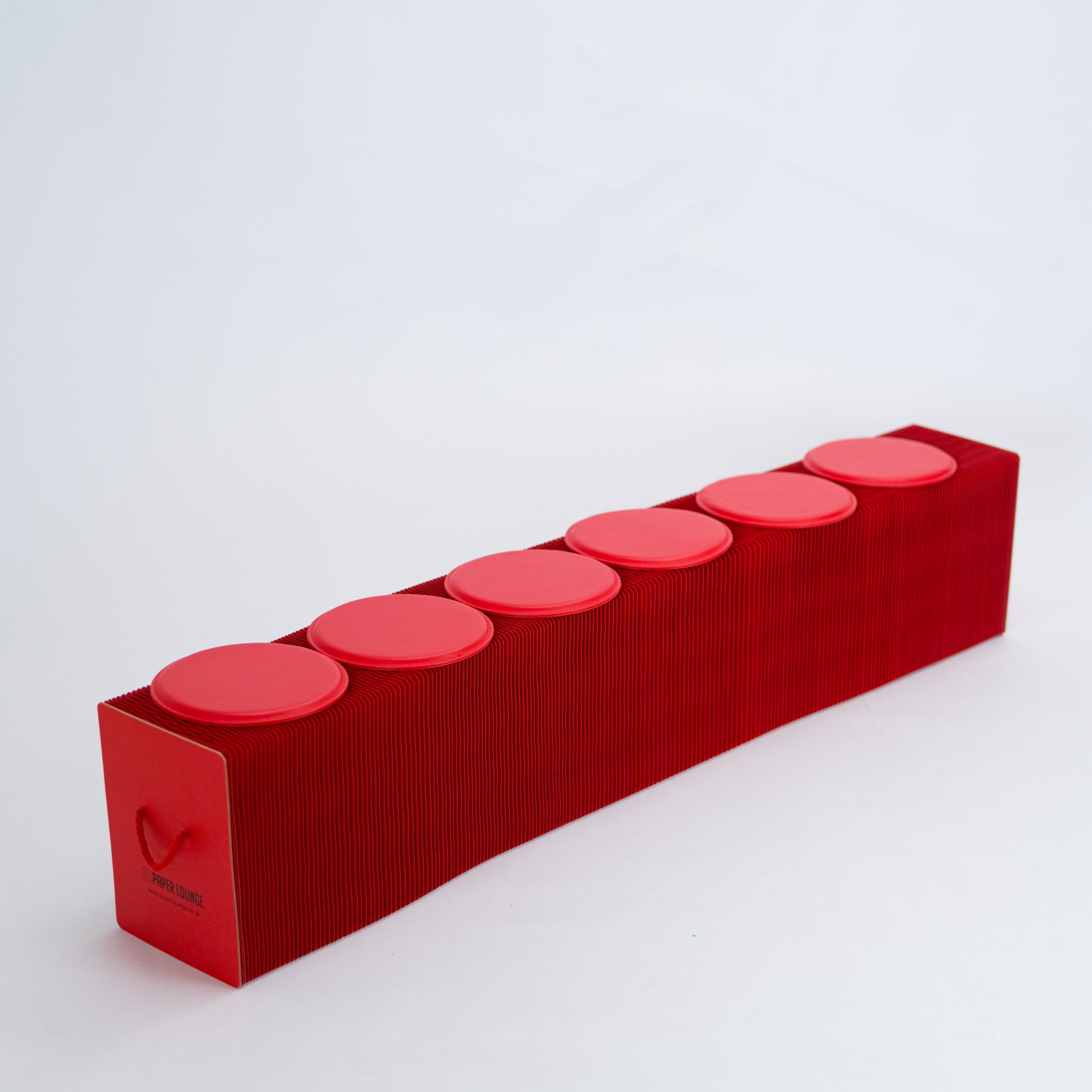 Foldable Paper Bench - Red