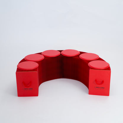 Foldable Paper Bench - Red