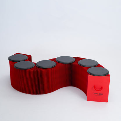 Foldable Paper Bench - Red