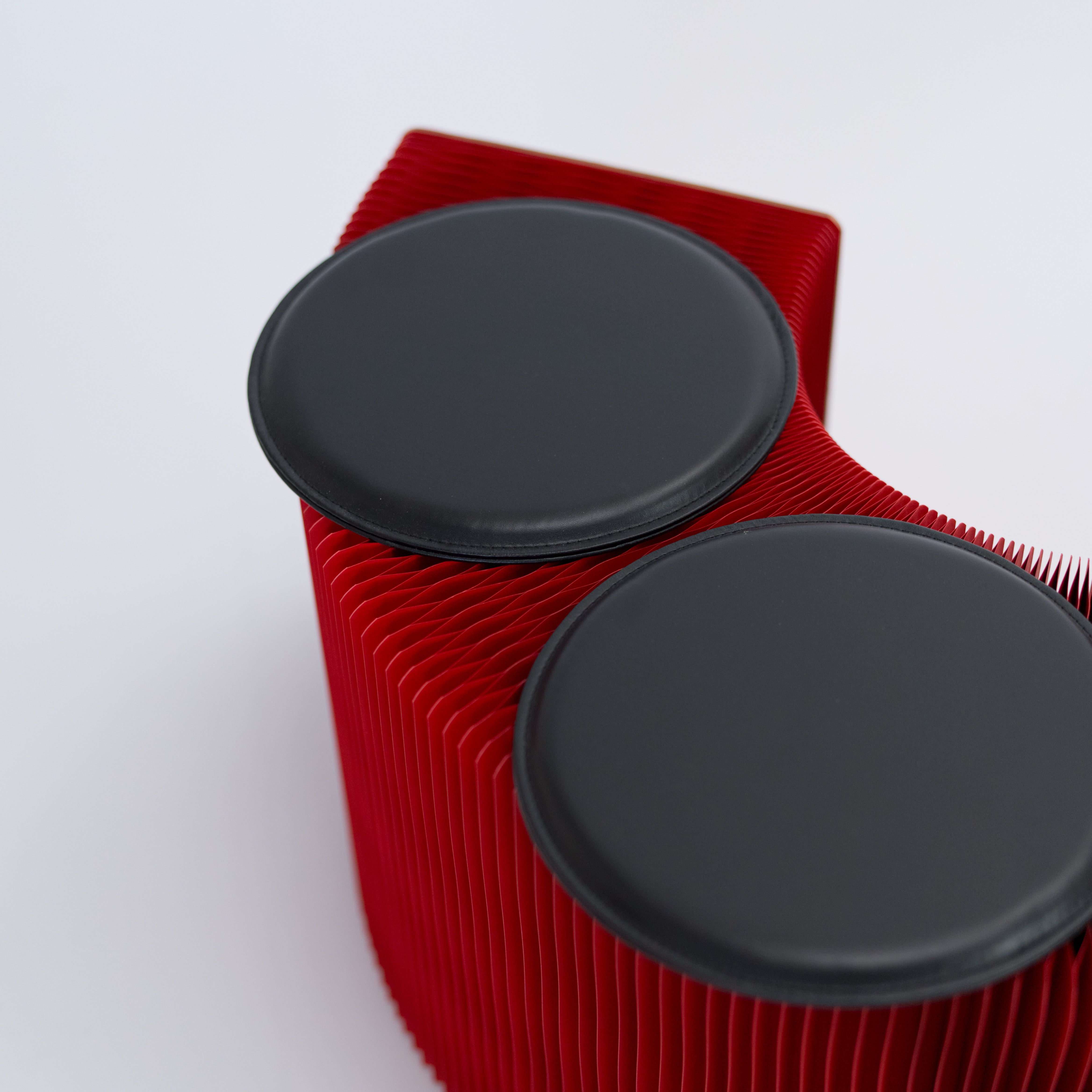 Foldable Paper Bench - Red