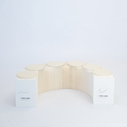 Foldable Paper Bench - White