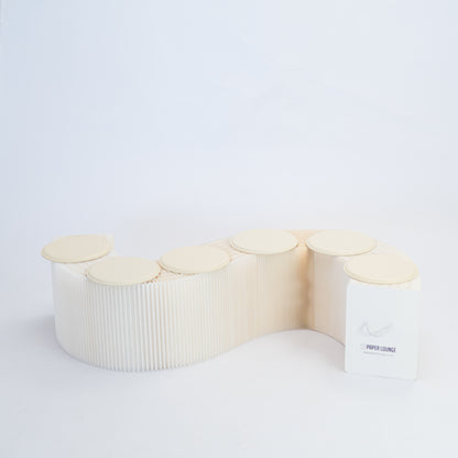 Foldable Paper Bench - White