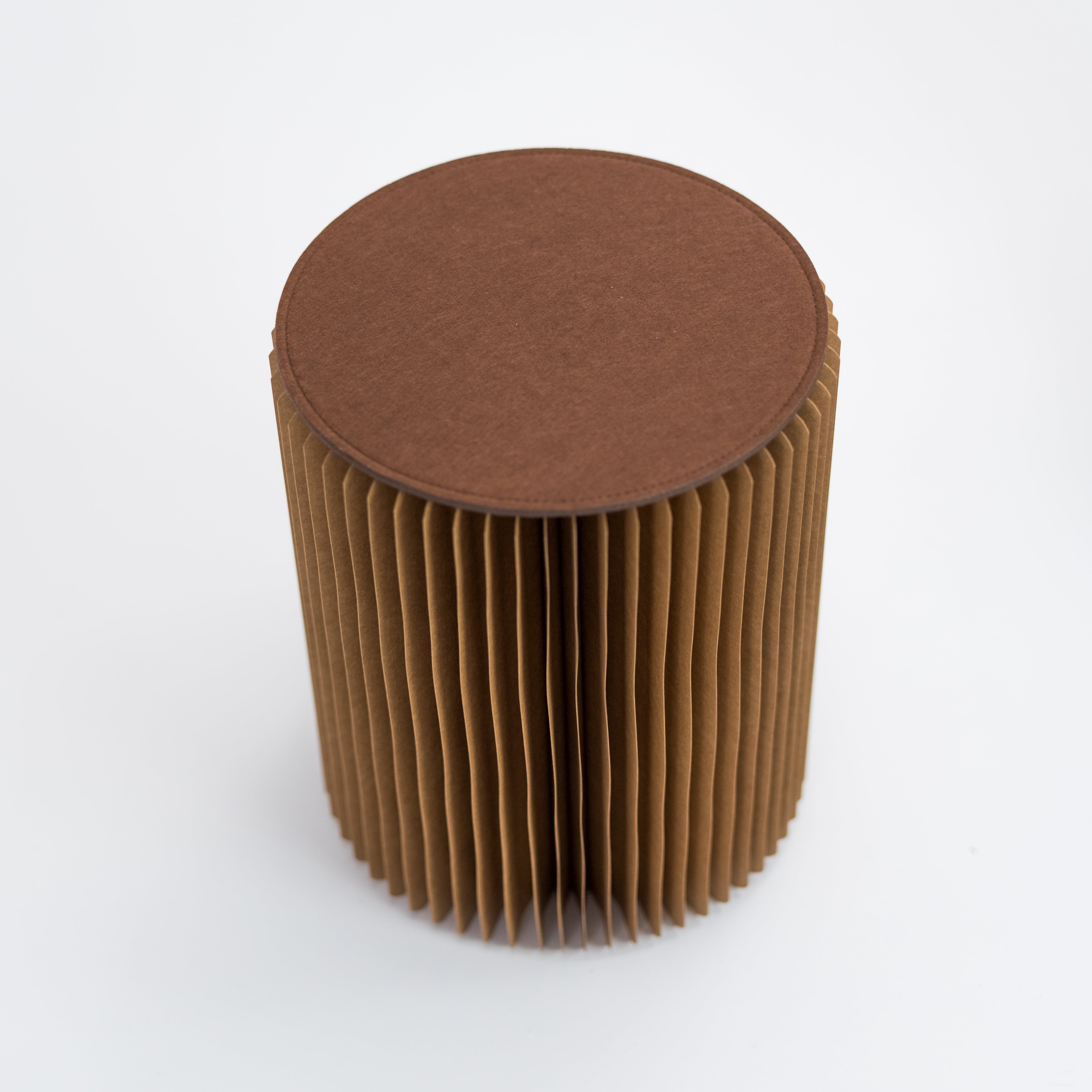 Concertina Paper Stool - Brown