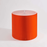 Foldable Circular Paper Table - Orange - Paper Lounge