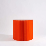 Foldable Circular Paper Table - Orange - Paper Lounge