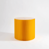 Foldable Circular Paper Table - Yellow - Paper Lounge