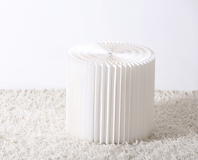 Concertina Paper Stool - White - Paper Lounge