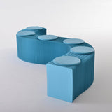 Foldable Paper Bench - Blue - Paper Lounge